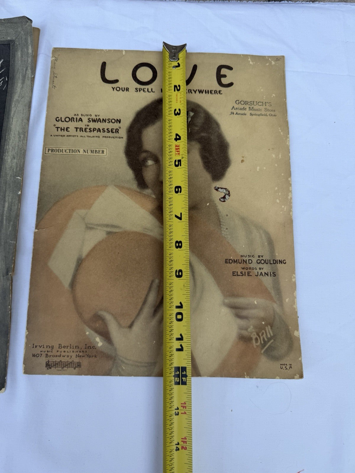 Vintage Sheet Music School Days 1907 Gus Edwards Gloria Swanson Love 1929
