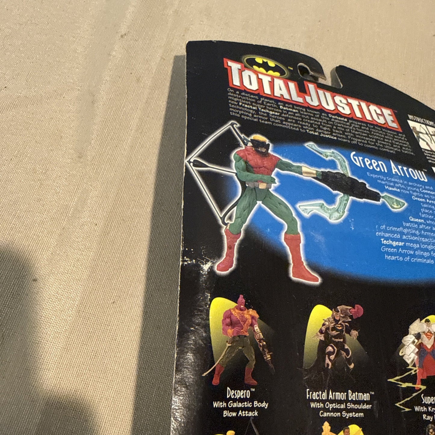 DC Comics Total Justice Green Arrow Figure Kenner Mega Longbow 1996 Sealed
