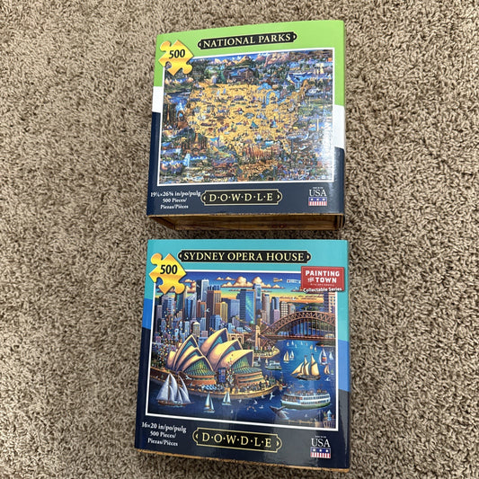 Dowdle Puzzle Lot 2 National Parks Sydney Opera House 500 Piece Complete Jigsaw
