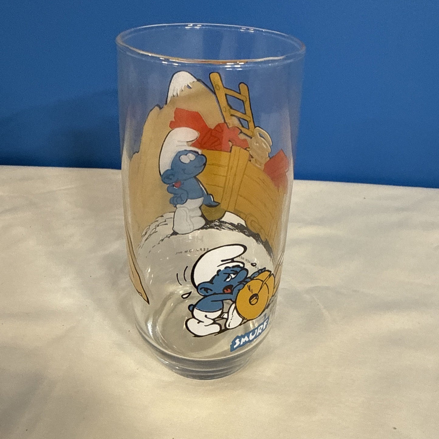 Vintage 1982 Smurfs Peyo Drinking Glasses Set of 5 Smurfette Papa Hefty Grouchy