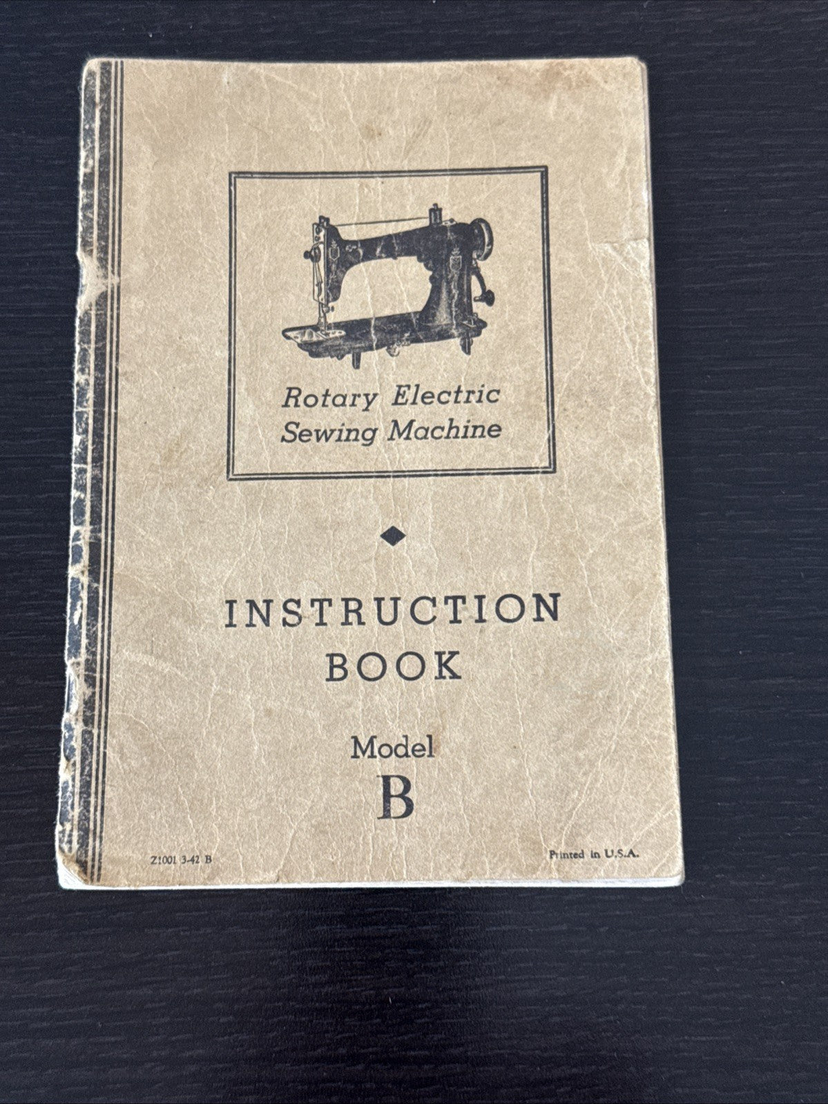 Vintage 1940s Rotary Electric Sewing Machine Instruction Booklet Model B with Wa