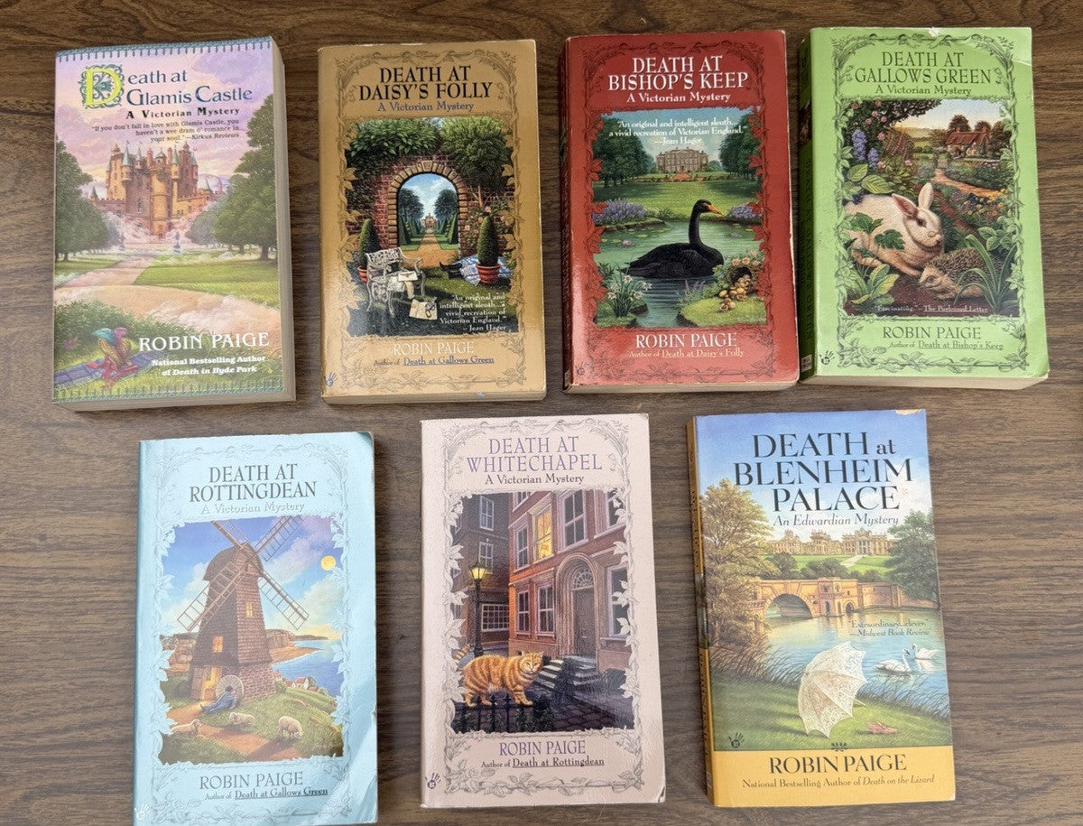 Robin Paige Victorian Mysteries Paperback Lot of 7 Historical Cozy Mystery Books