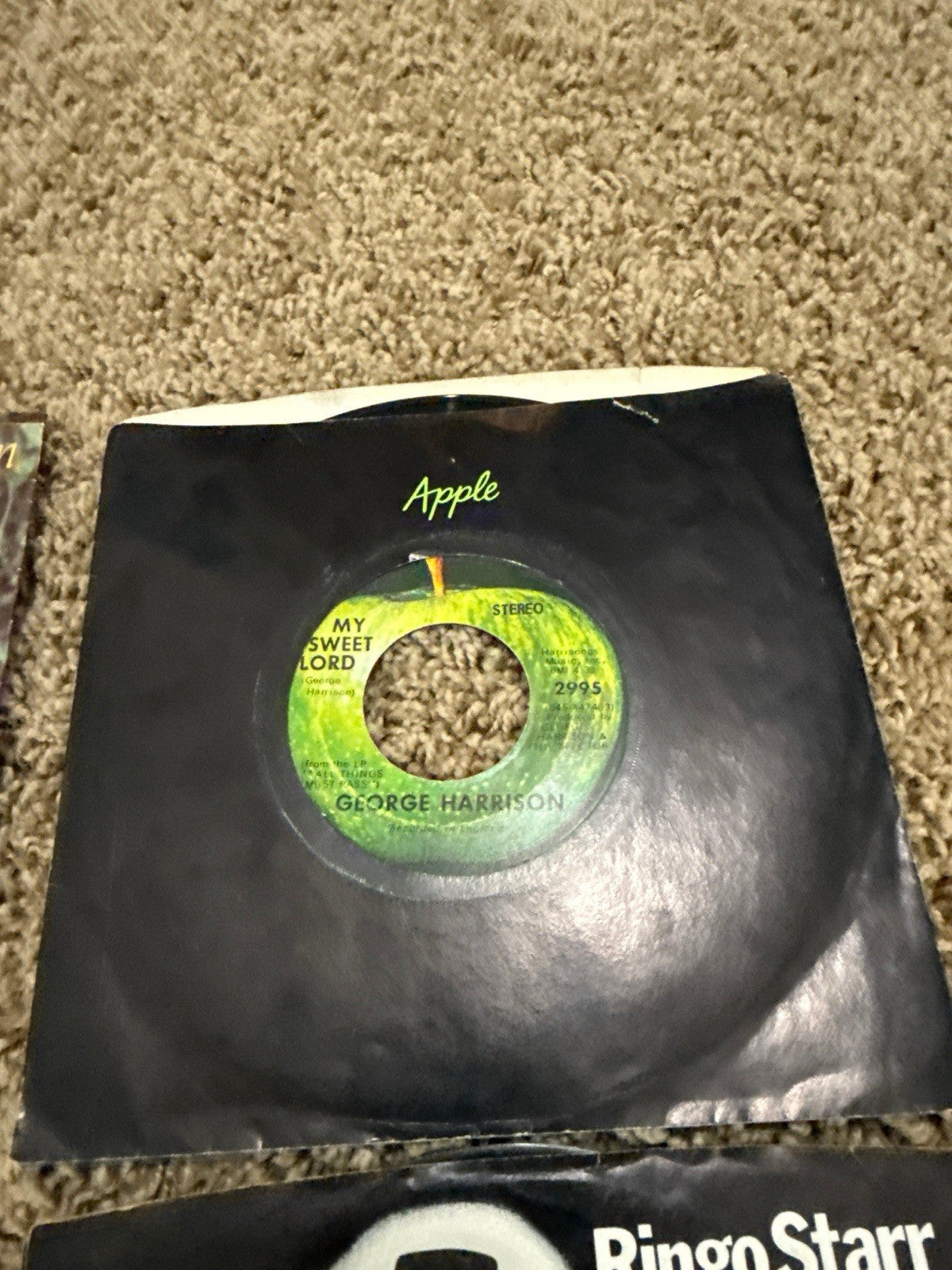 The Beatles Solo 7" Vinyl 45 Lot of 7 George Harrison Ringo Starr Paul McCartney