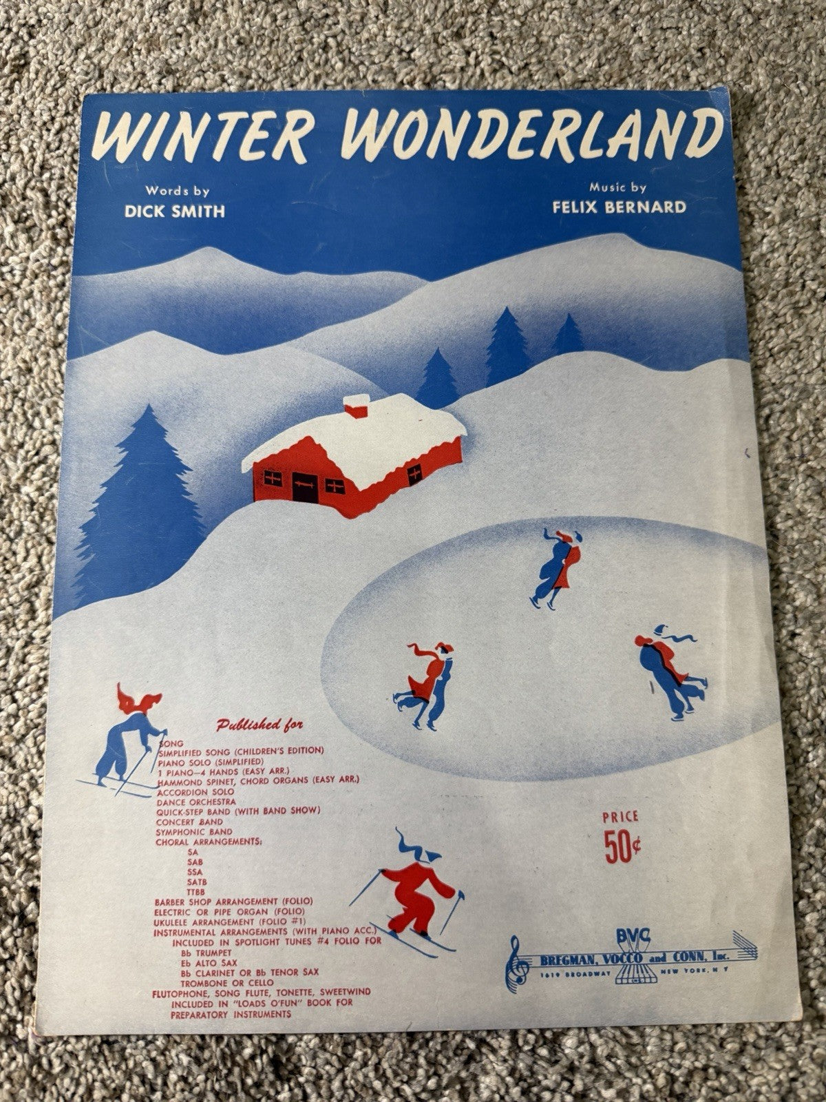 Vintage Piano Sheet Music, 1955 Bach, 1967 Windy, 1953 Winter Wonderland
