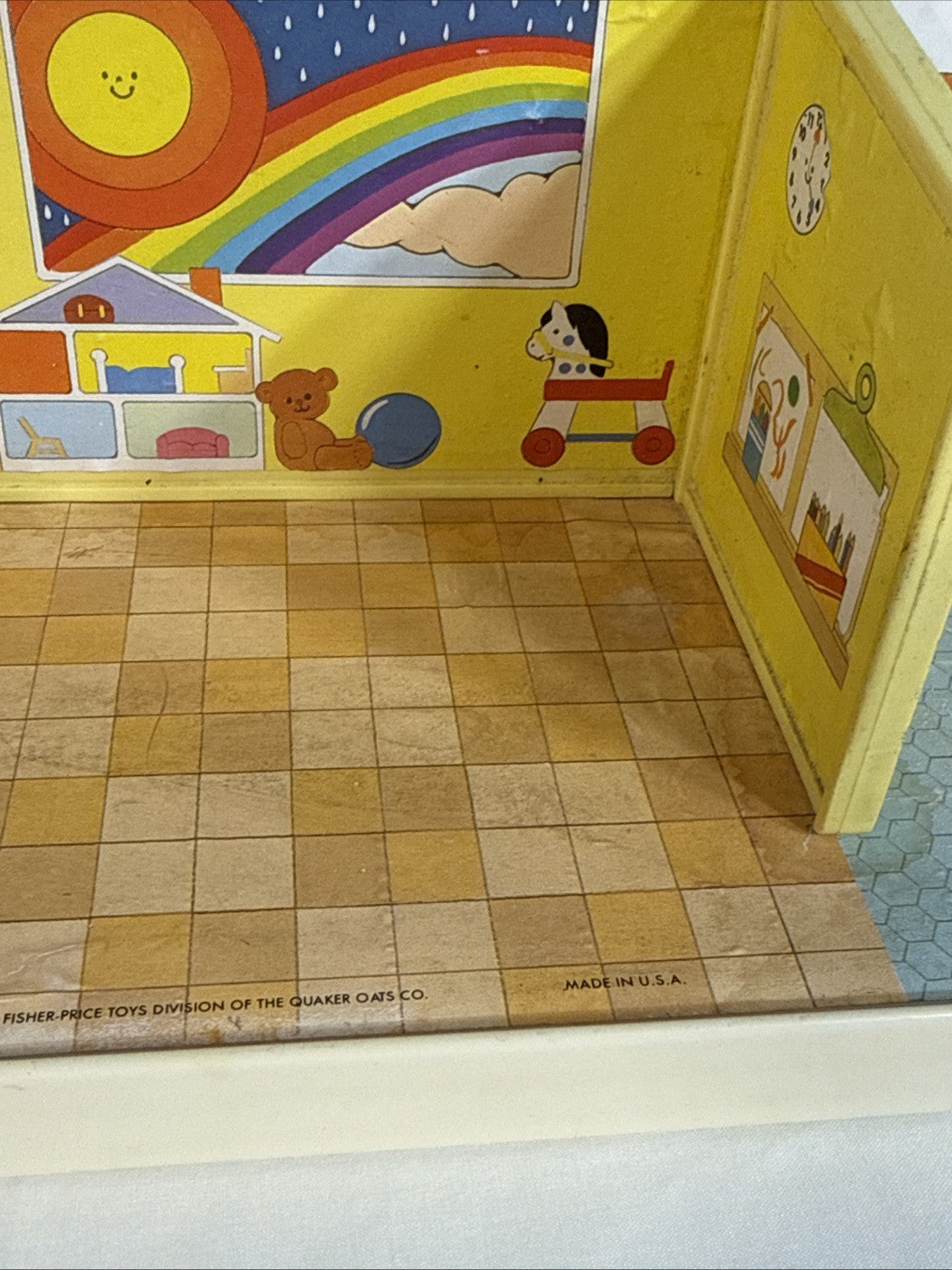 Vintage Fisher Price Little People Nursery School 929 Playset Figures No Roof