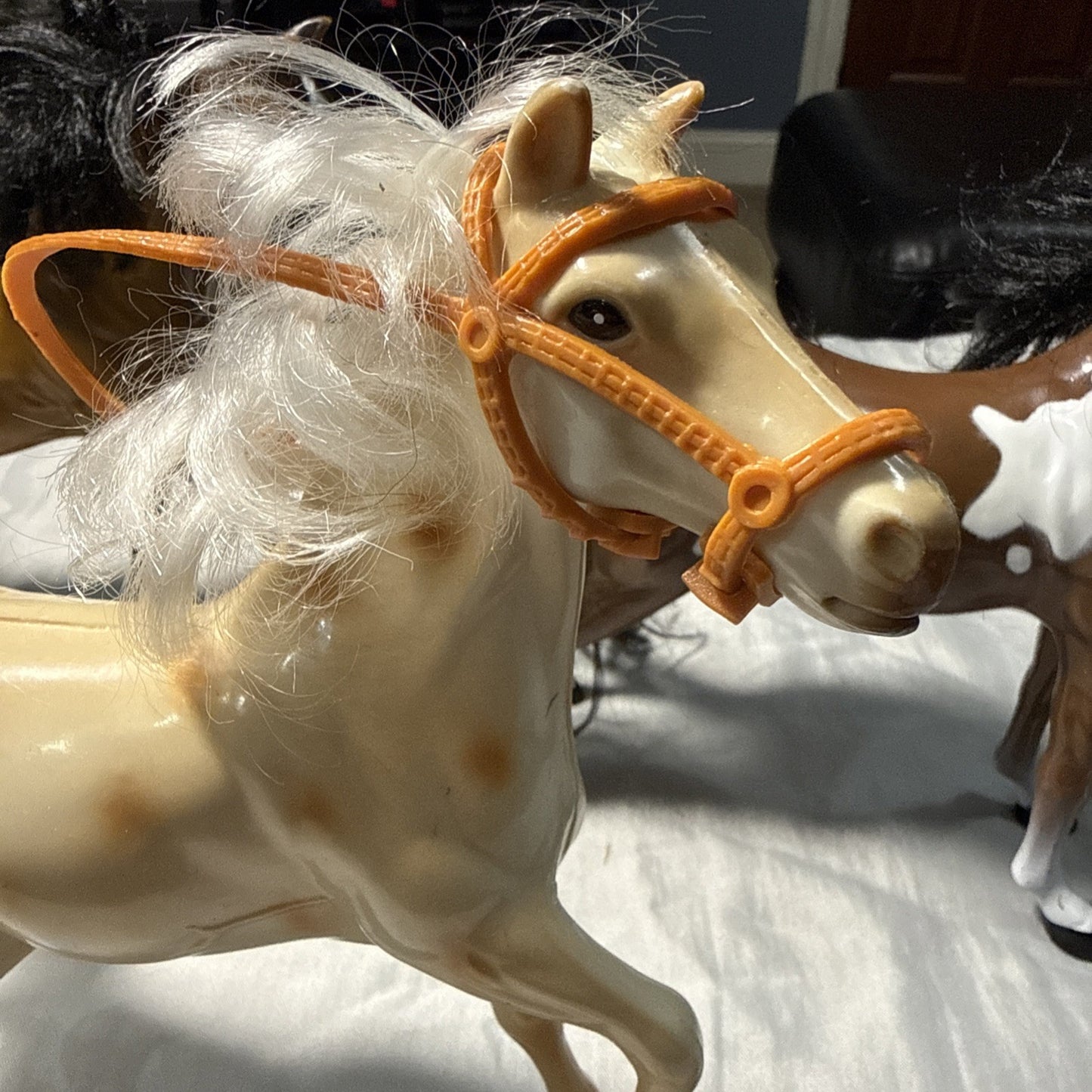 Lot of 3 MTHK 9 Inch Toy Horses Plastic Model Horses Hong Kong