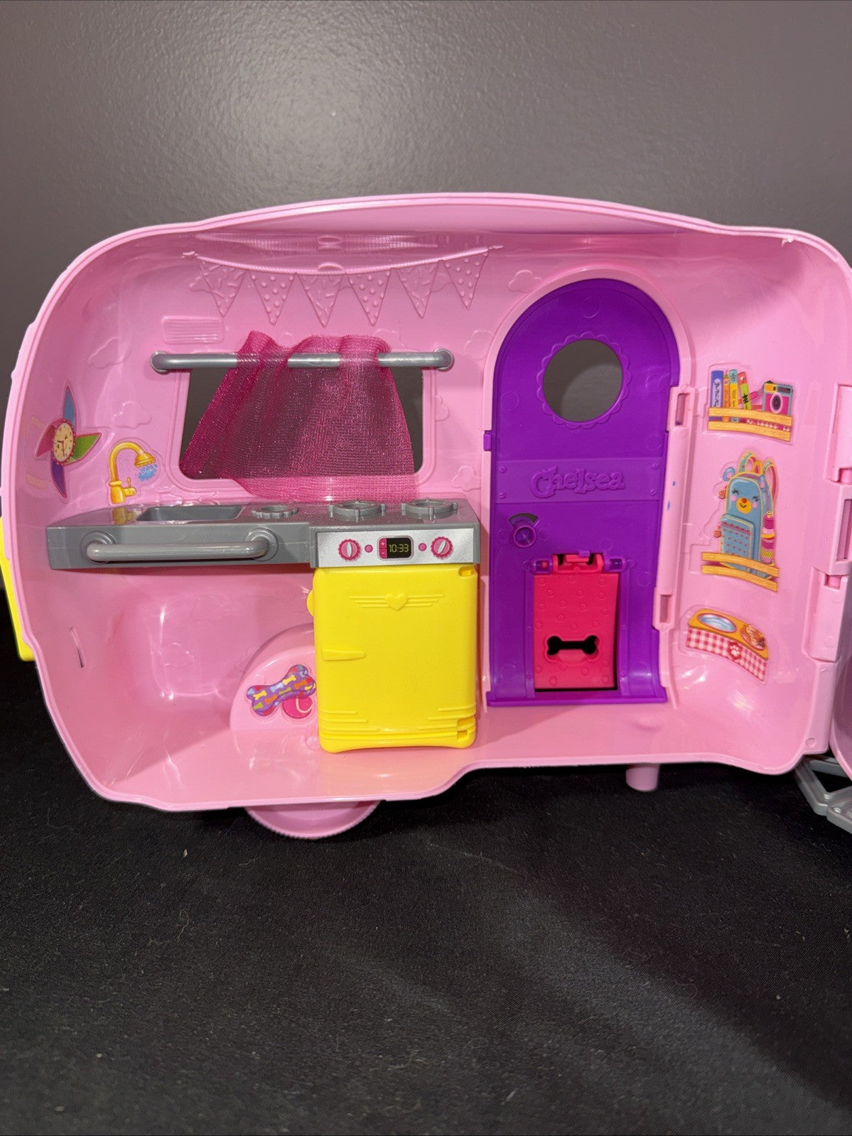 Barbie Chelsea Camper Playset Pink Trailer Teal Car Mattel 2018 - No Accessories