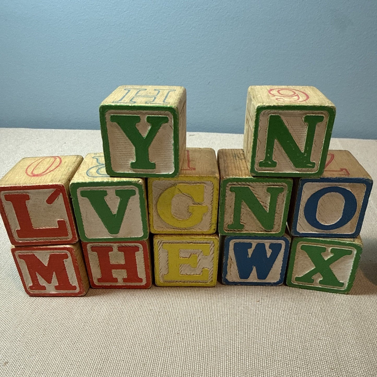 Lot of 29 Vintage & Modern Children's Wooden ABC Building Blocks