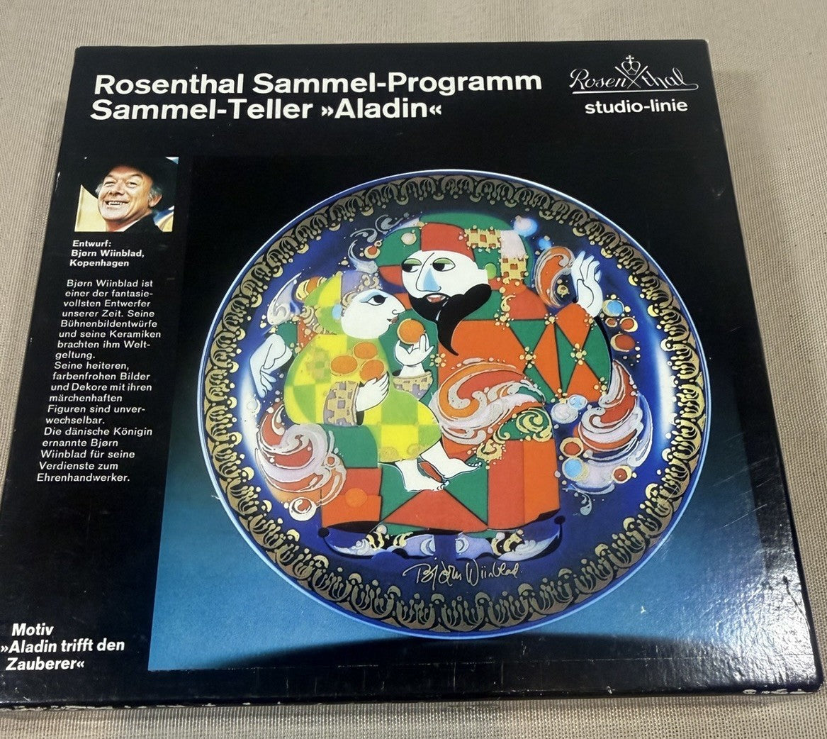 1979 Rosenthal Studio Linie Bjorn Wiinblad Aladin Meets Magician Plate Box