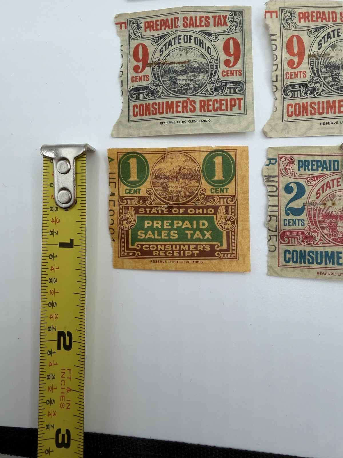 Vintage Ohio Prepaid Sales Tax Stamps Lot 18 Revenue Receipt Ephemera Paper Lot