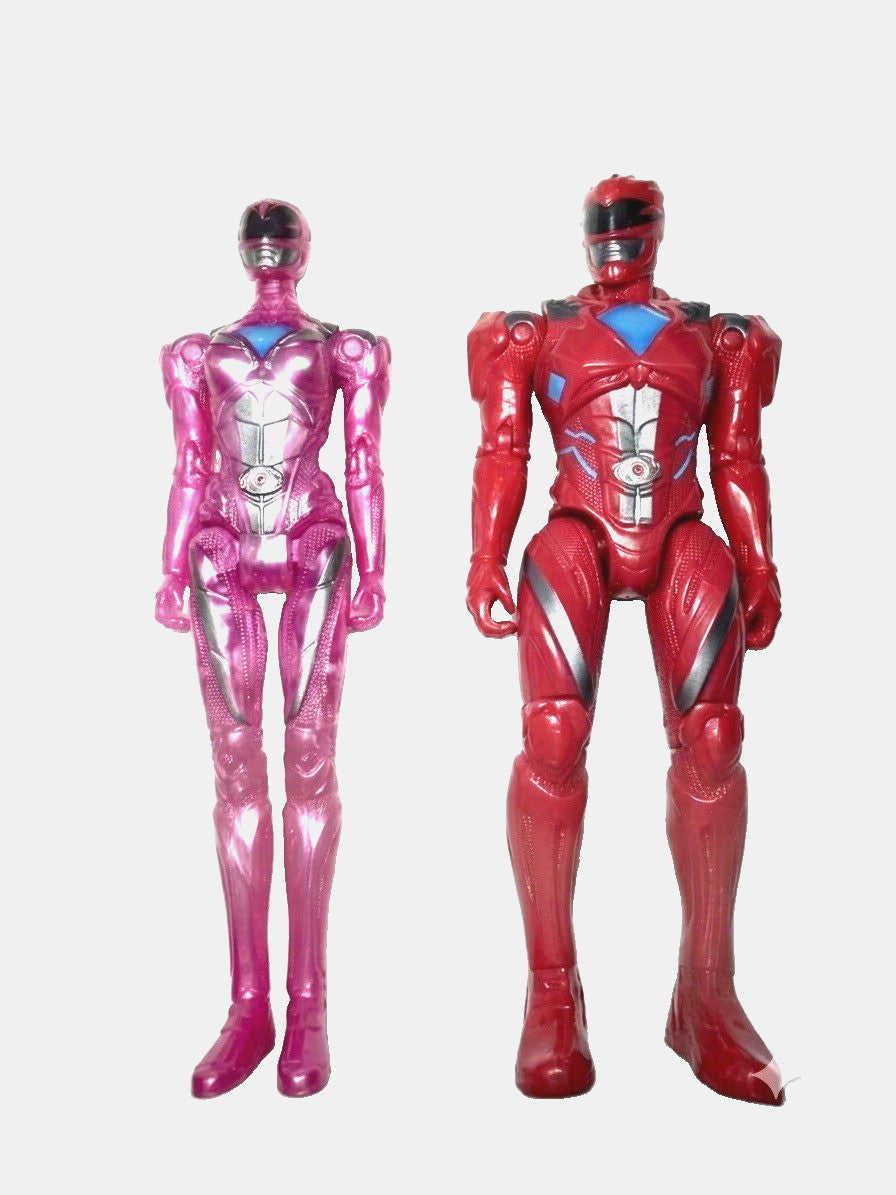 2017 Power Rangers Movie Red Ranger Pink Ranger Action Figure Lot of 2 Bandai