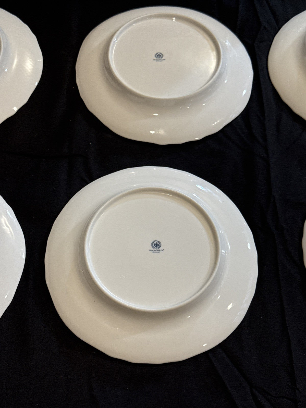 Hollóházi Henriett Pattern Cake Plate Set of 6 w/Matching Serving Tray Hungary