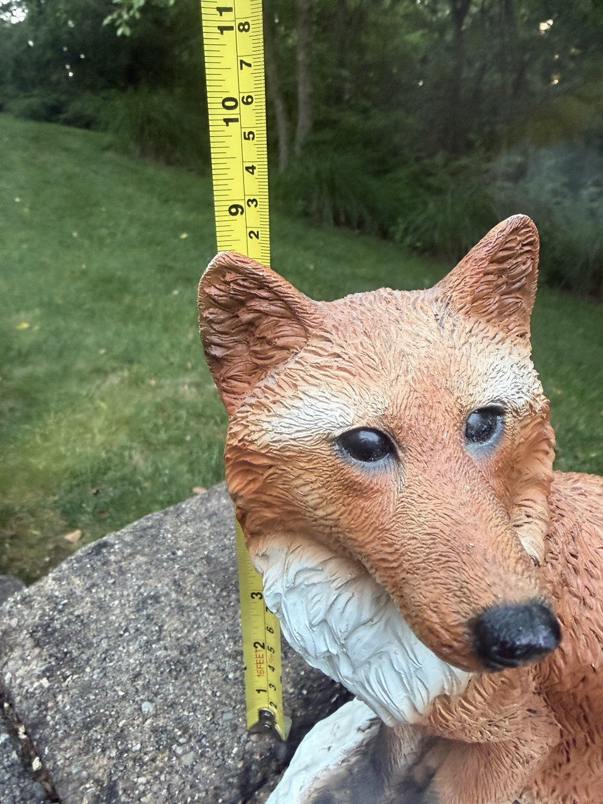 Vintage Castagna Red Fox Alert Orange Brown Textured Resin Figurine Italy 8.5”