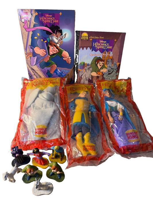 Vintage Disney Hunchback Notre Dame Comics Burger King Figures Toy Collection