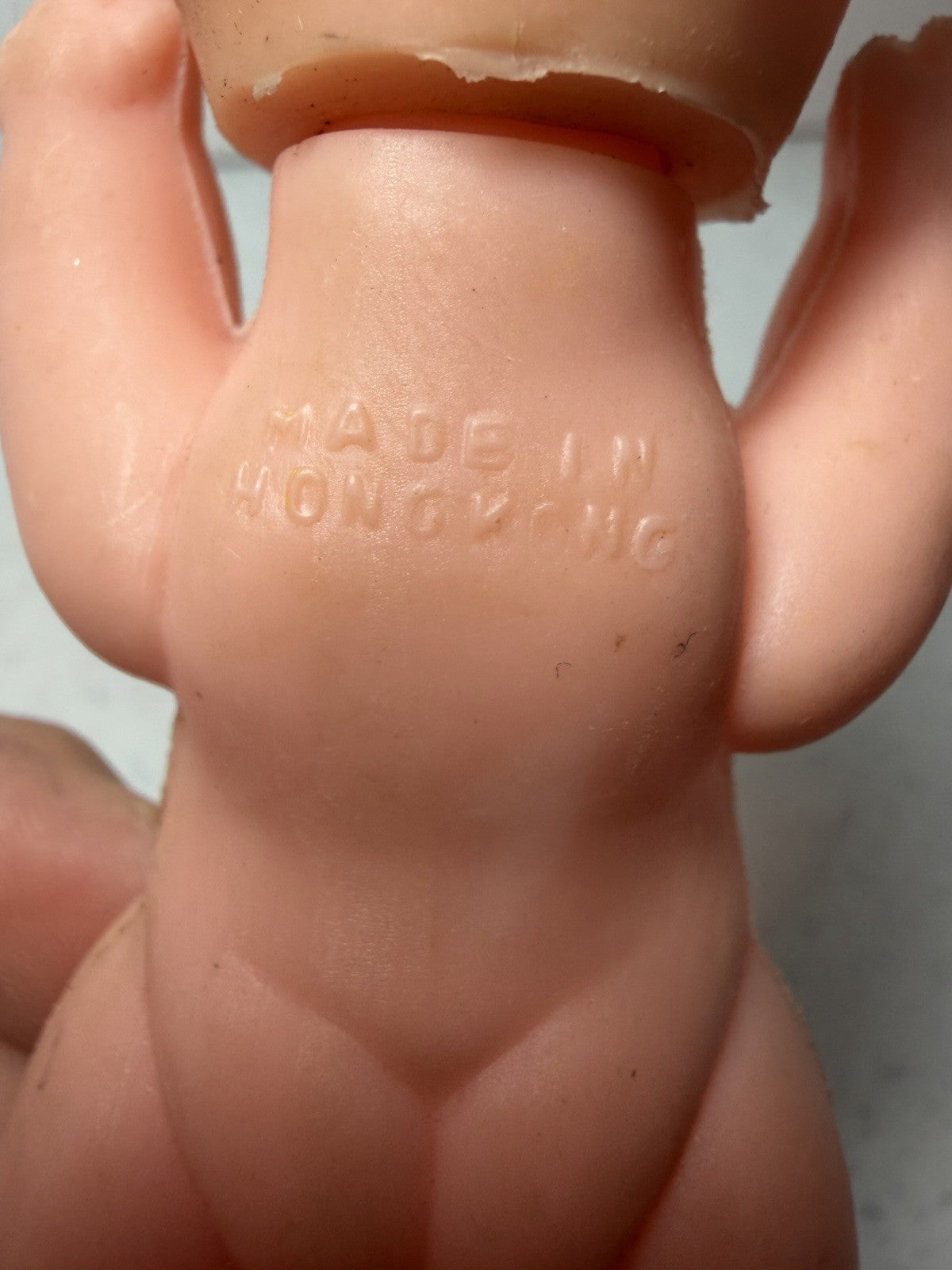 Vintage 1970s Hong Kong Drink & Wet Mini Baby Doll 4 Inch Soft Vinyl Toy Figure