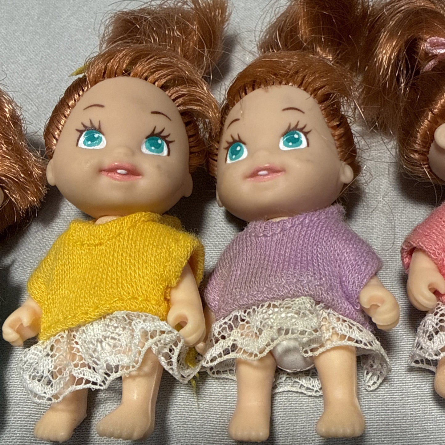 Vintage TYCO Quints Sunny Time Magic Playset Dolls Full Set of 5  2" Dolls