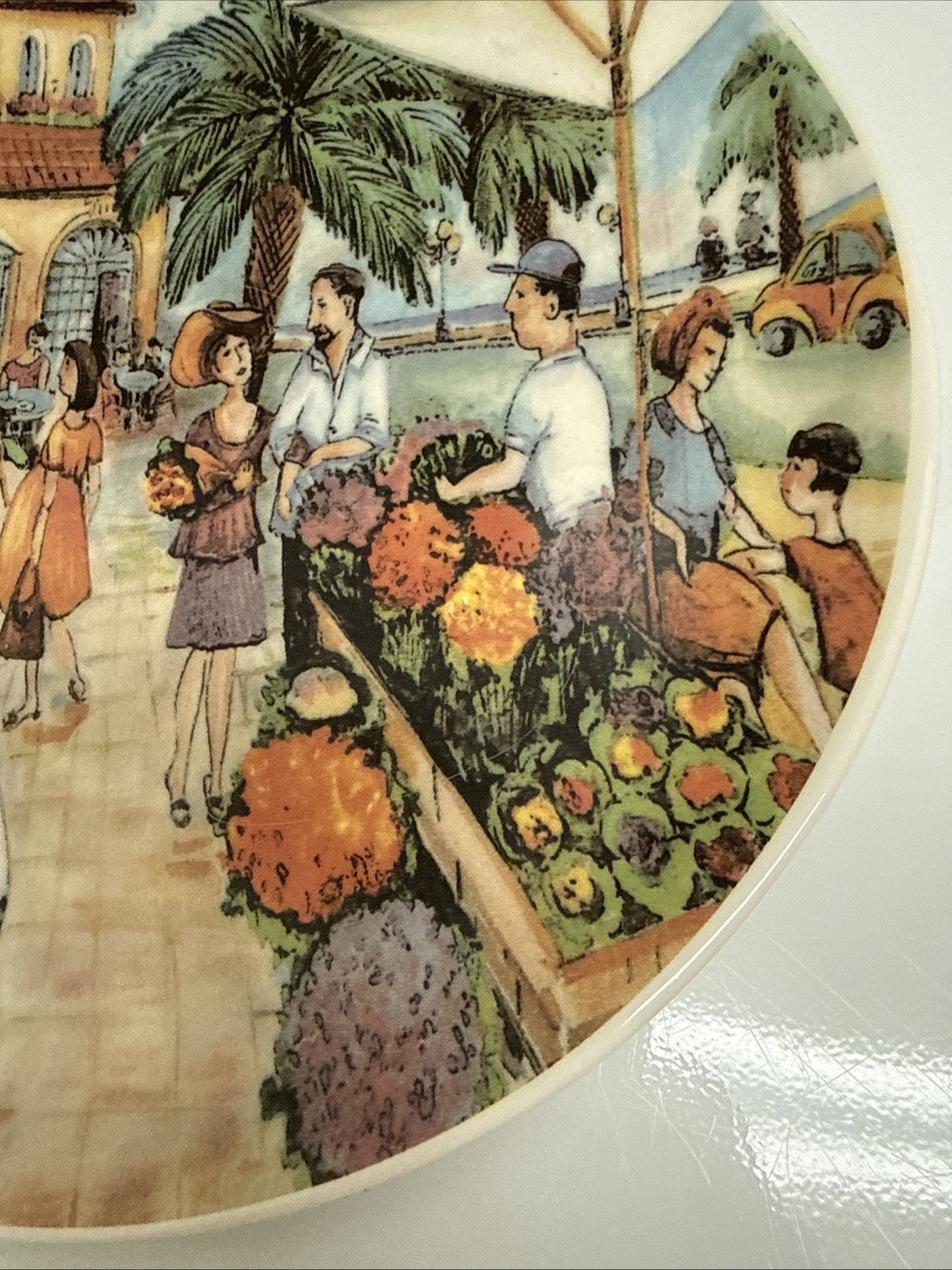 Vintage Effetti d'Arte Flea Market 11in Dinner Plate Italian Ceramic Italy