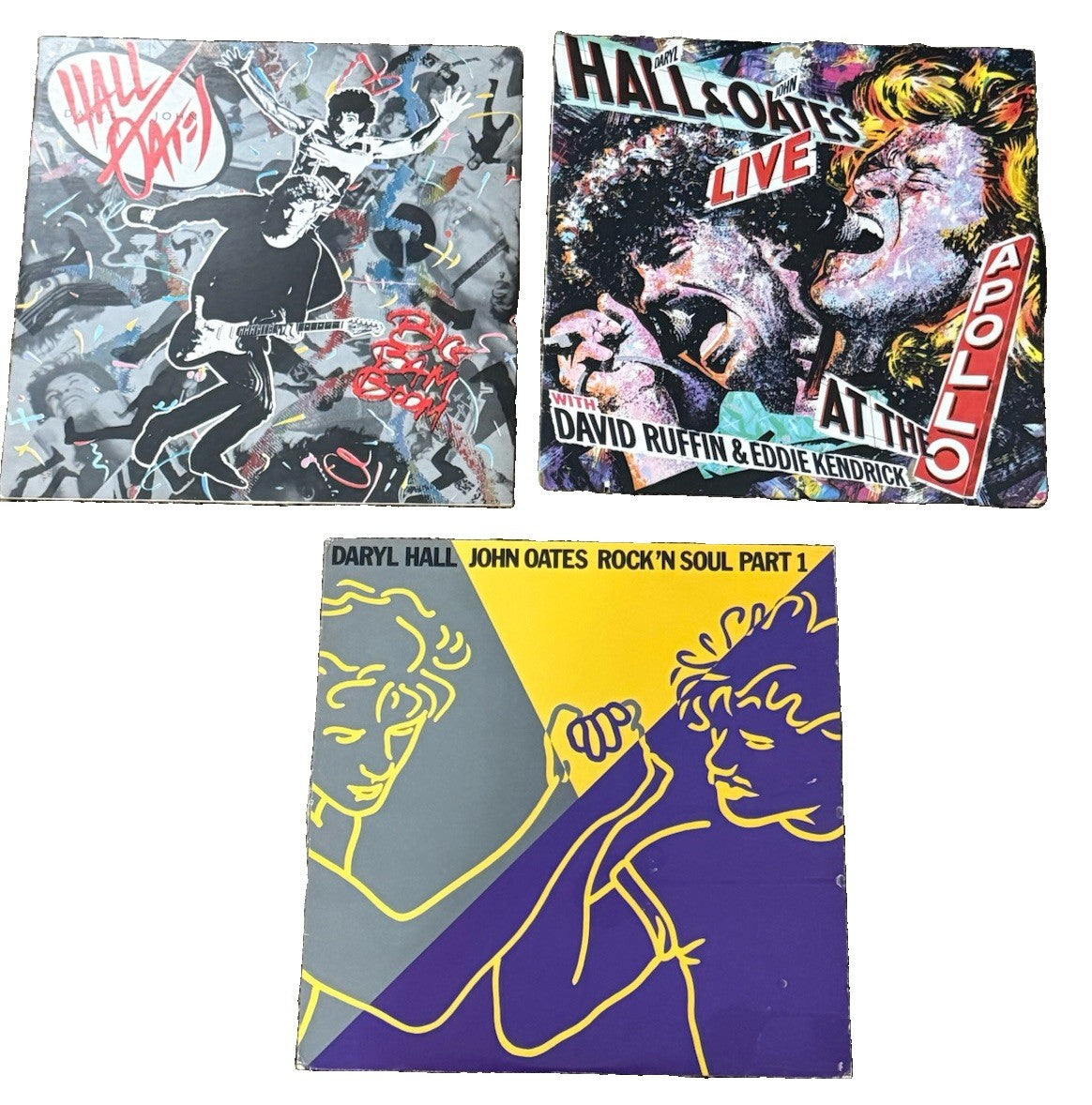 Hall Oates Vinyl LP Lot 3 Live Apollo Big Bam Boom Rock N Soul Part 1 RCA Rock
