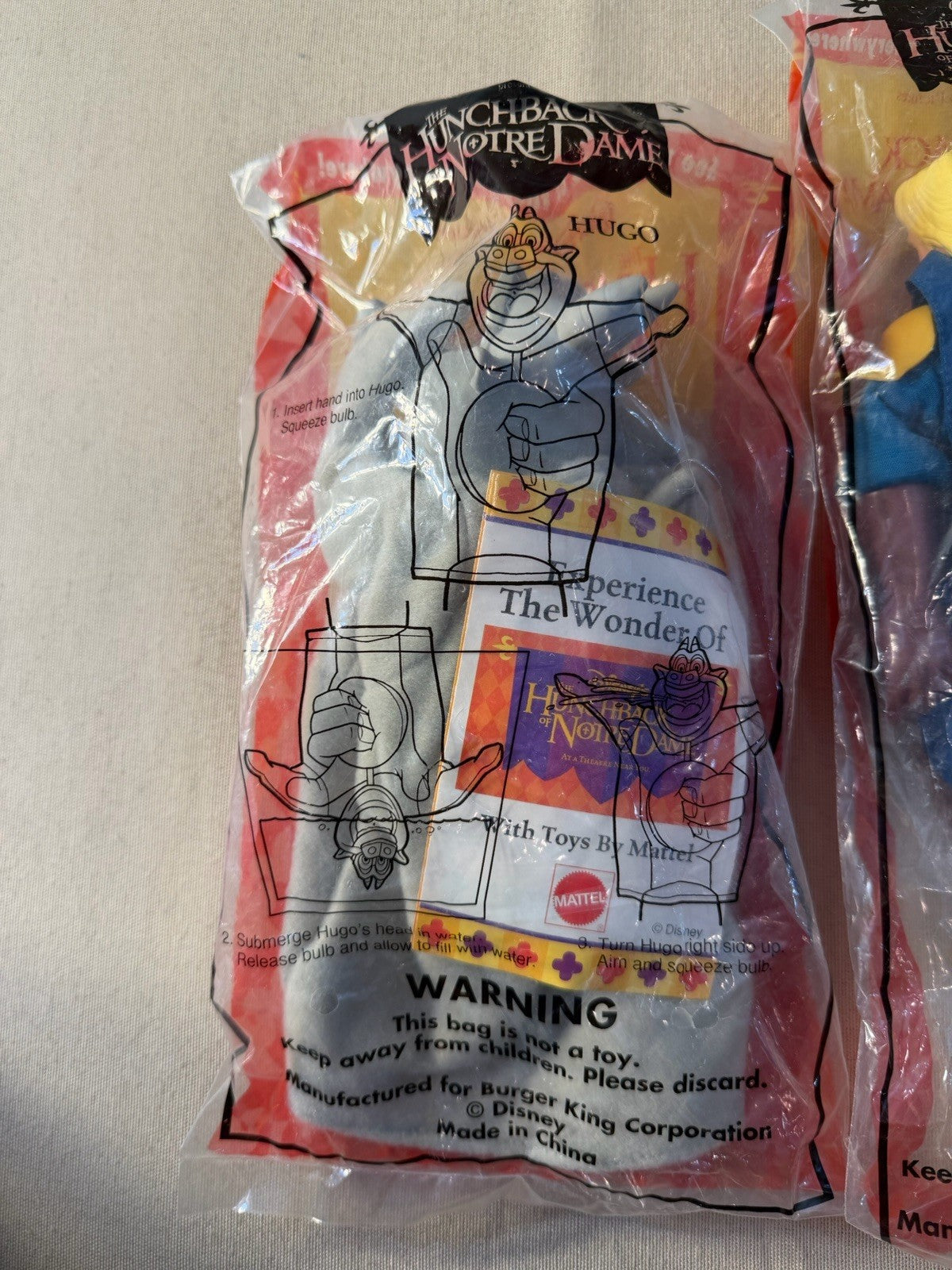 Vintage Disney Hunchback Notre Dame Comics Burger King Figures Toy Collection