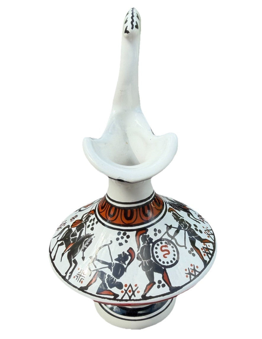 Vintage Greek Hand Made/Painted Ceramic Pottery Pitcher with Artist Signature