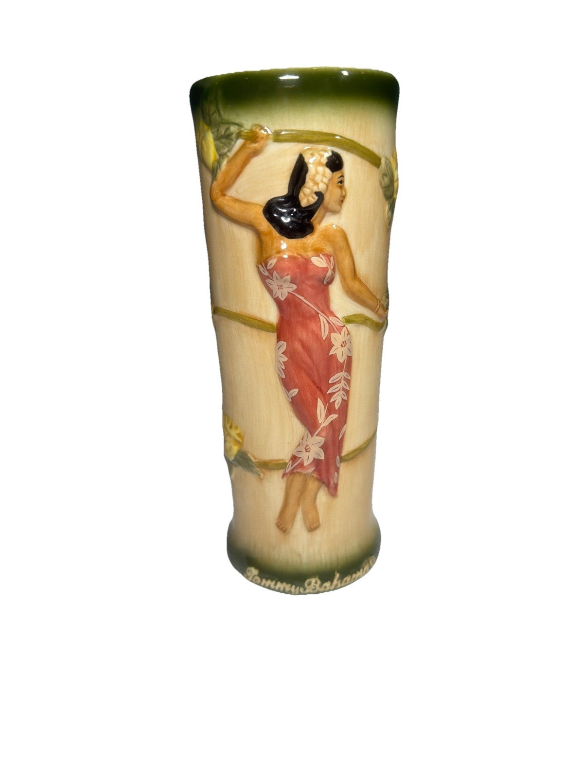 Tommy Bahama 2002 Kimono Lady Tiki Mug Vase Hawaiian Hula Ceramic