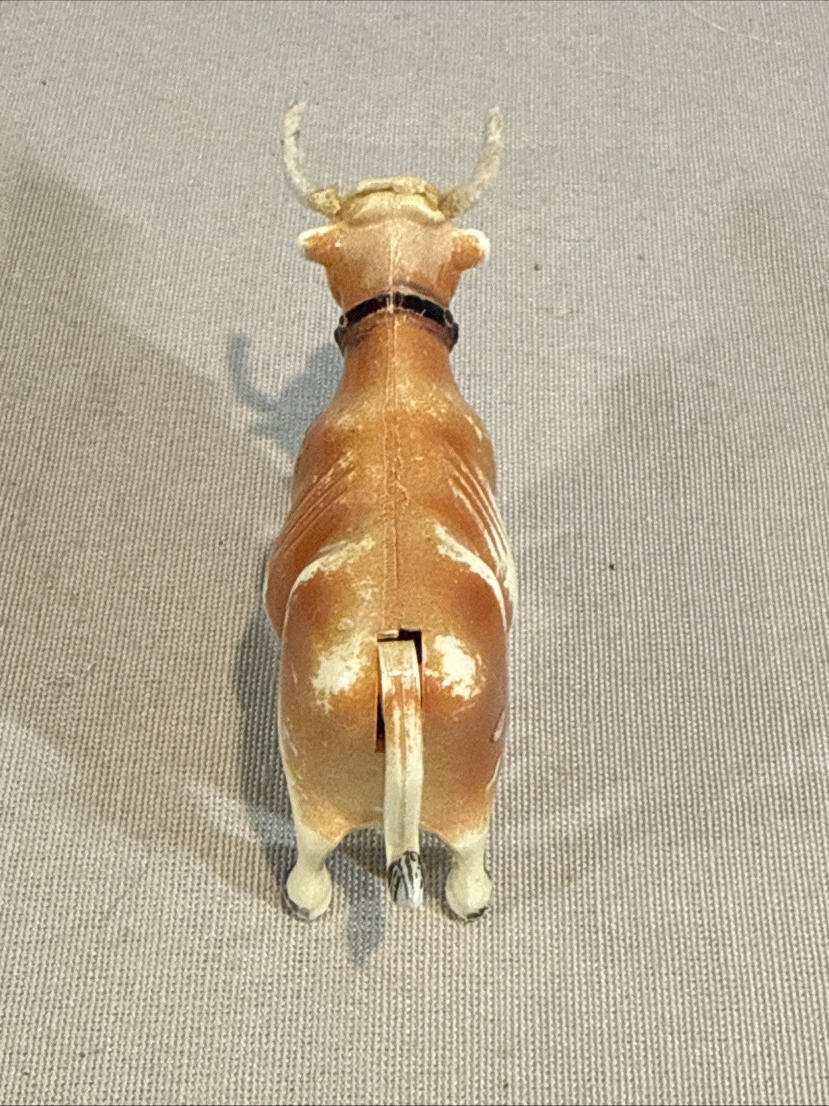 Vintage 1950s Marx Milking Cow Figure Hard Plastic Farm Animal Toy 4"