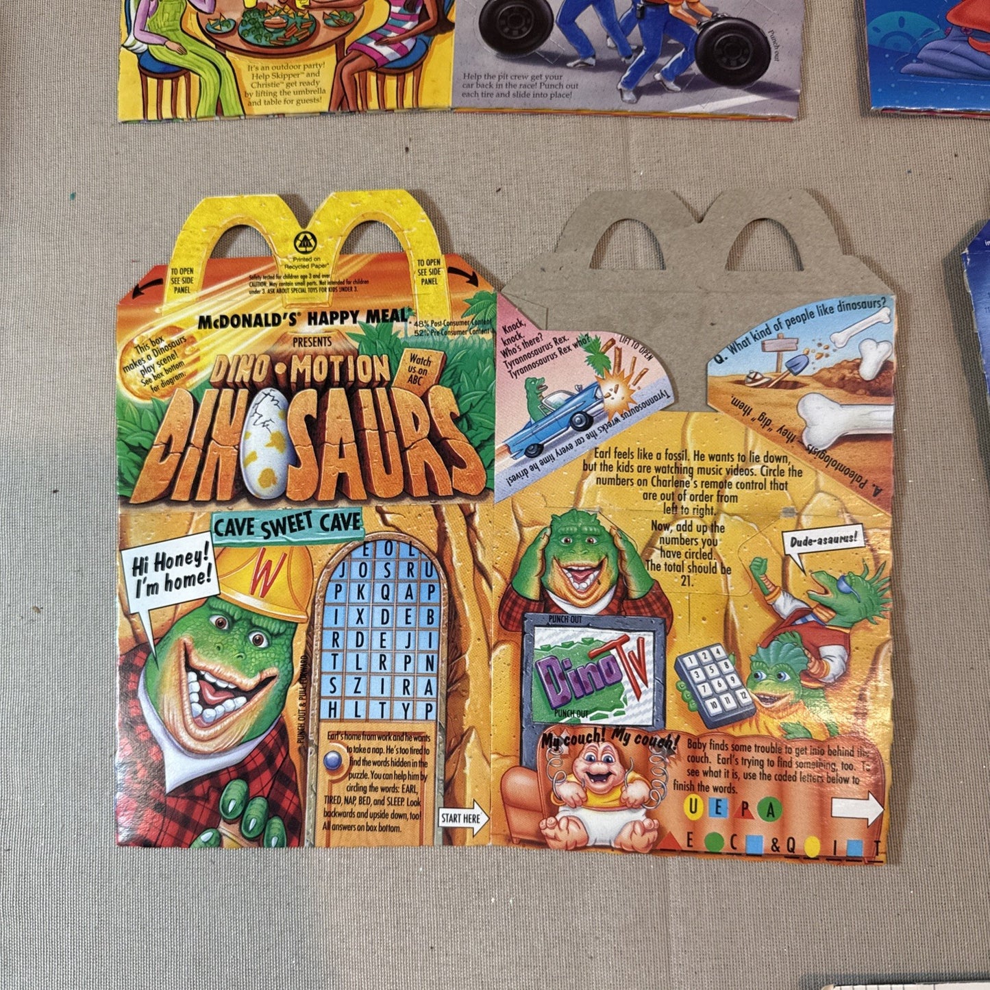 Vintage McDonalds Taco Bell Kids Meal Box Lot 10 Barbie Ariel Shaq Looney Toons