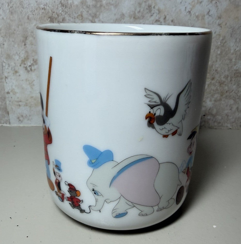 Vintage Walt Disney World Coffee Mugs Mickey Goofy Dumbo Souvenir Cups Lot of 2