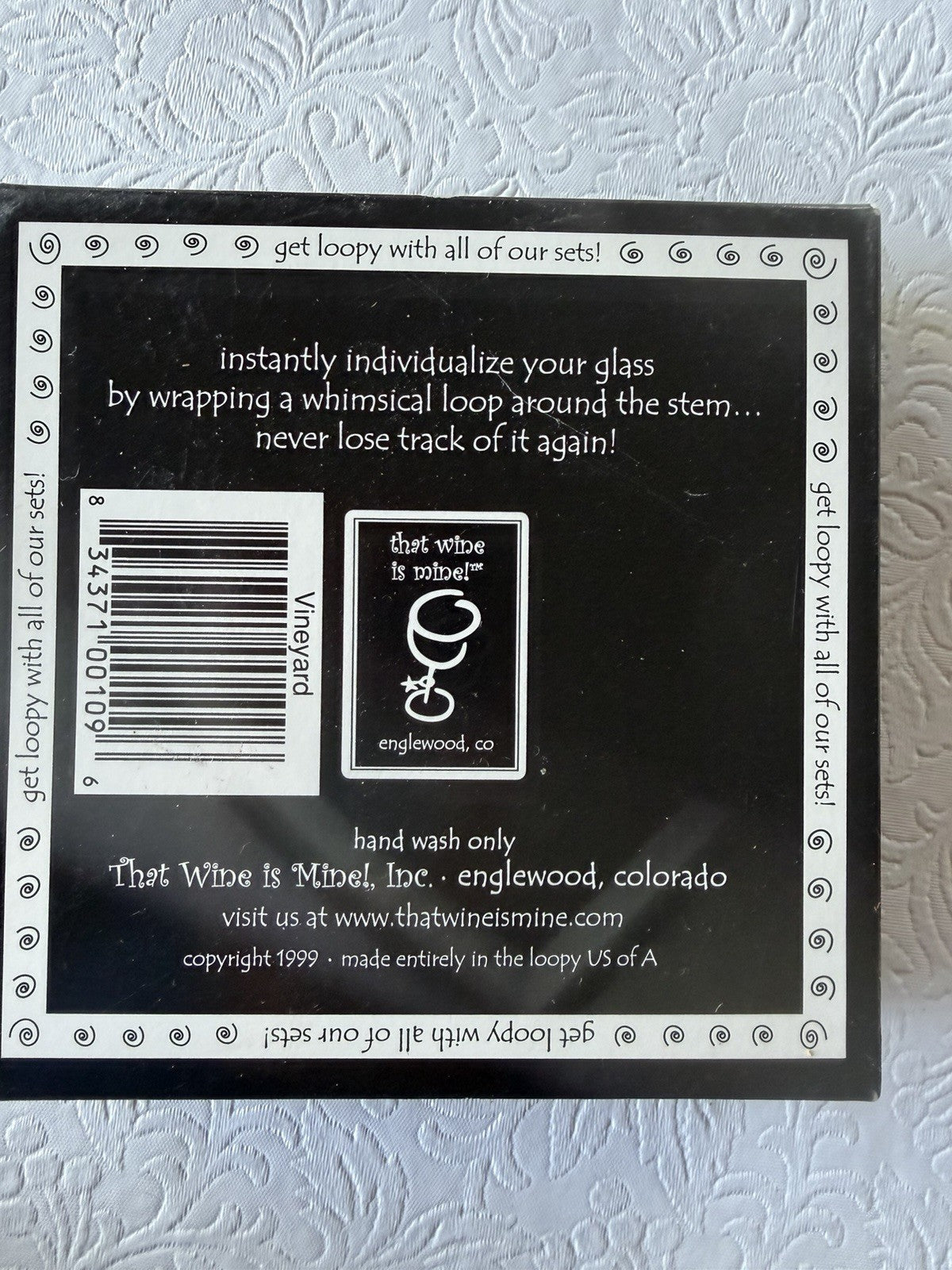 Vintage Wine Charms Drink Marker Set Vineyard Pewter Wine Is Mine Barware Gift