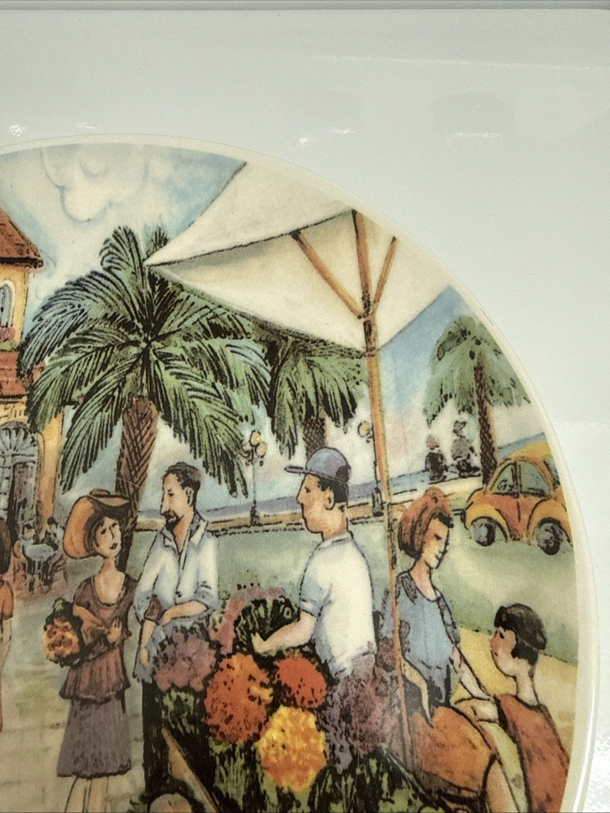 Vintage Effetti d'Arte Flea Market 11in Dinner Plate Italian Ceramic Italy