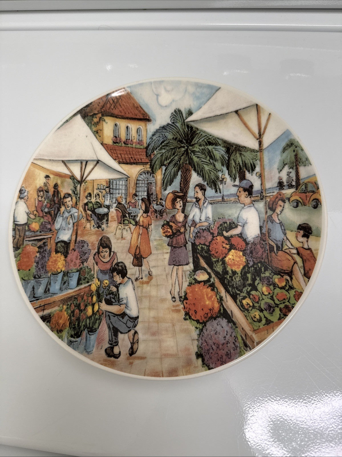 Vintage Effetti d'Arte Flea Market 11in Dinner Plate Italian Ceramic Italy