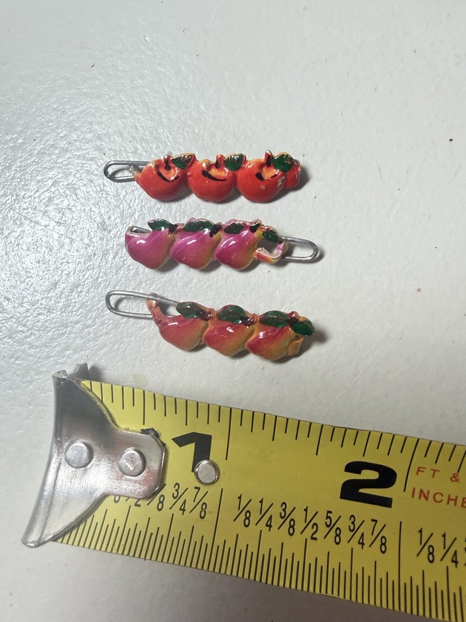 Vintage 1990s Hair Clips Barrettes Lot Plastic Metal Bows Flowers Rainbow Retro