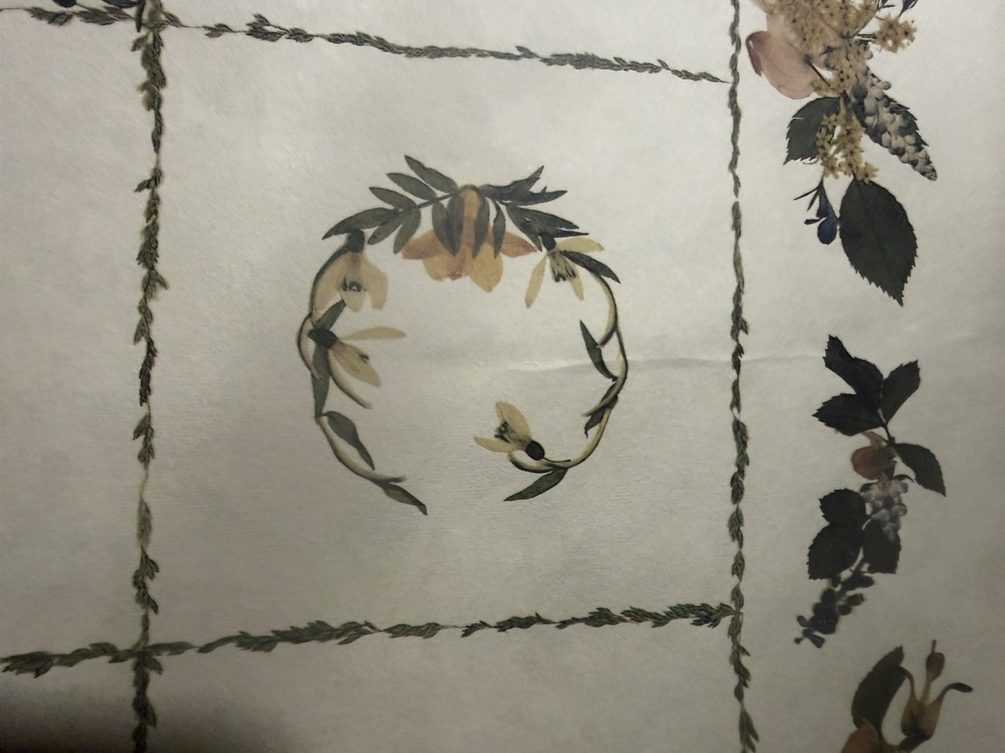 Vintage 1989 Pressed Flower Botanical Art Print Year of the Gardener Framed