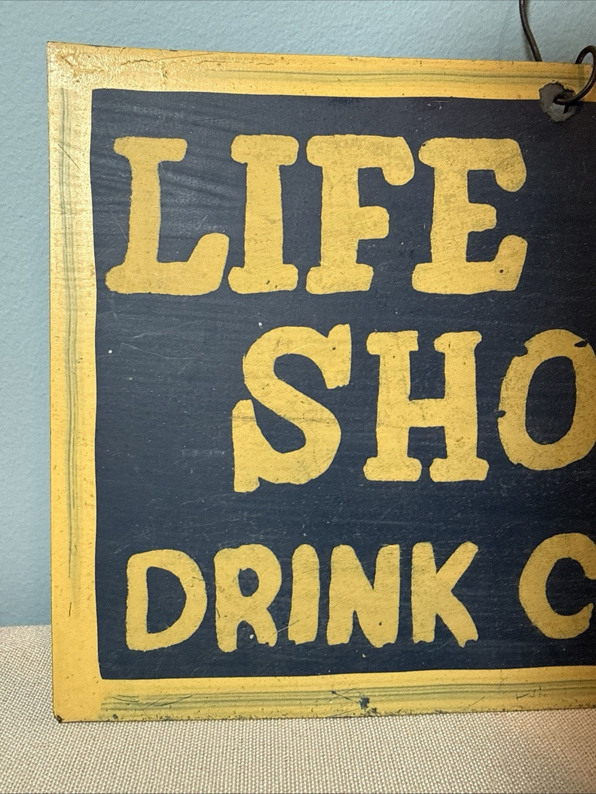 Vintage Handmade Life is Too Short to Drink Cheap Beer Tin Sign 12.5”x6.5”