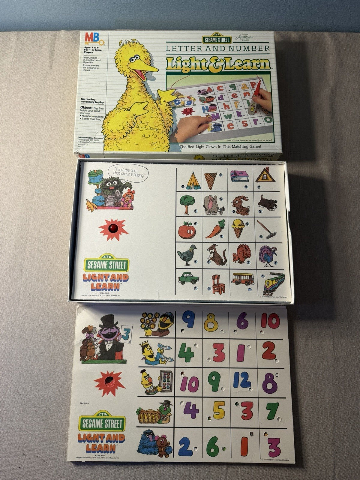 Vintage Sesame Street Golden Shape Books Light Learn Game Big Bird Ernie Bundle