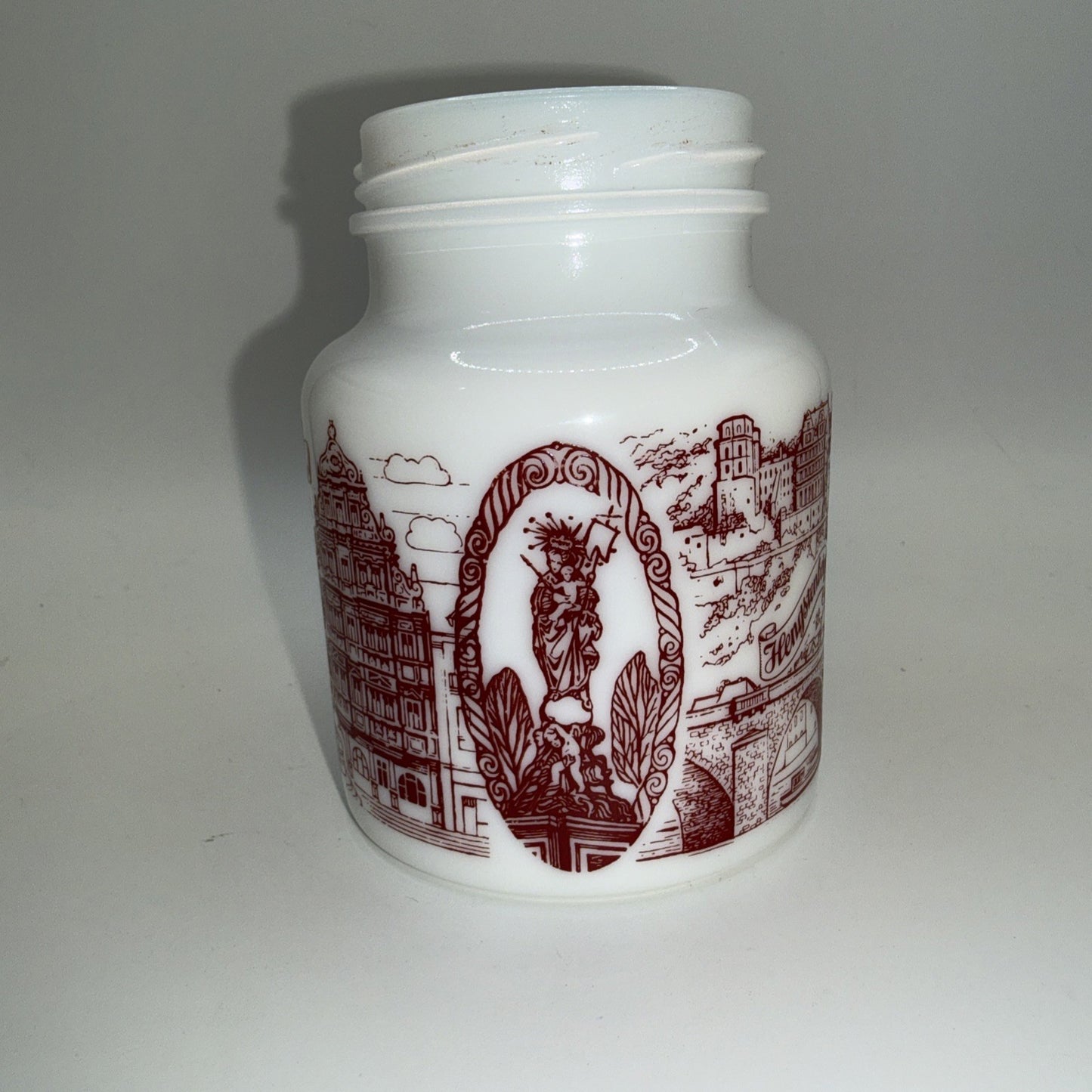Vintage Heidelberg Milk Glass Jar No Lid With Vintage Heidelberg Spoon