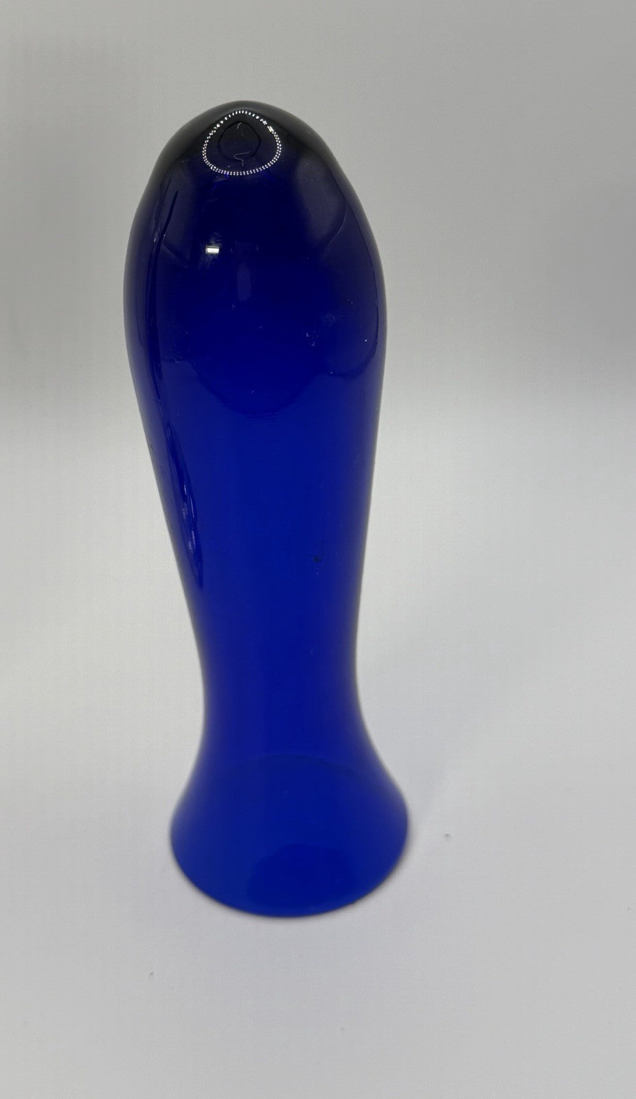 Vintage MCM Silver Plate Tulip Bud Vase Cobalt Blue Glass Insert 6 Inch
