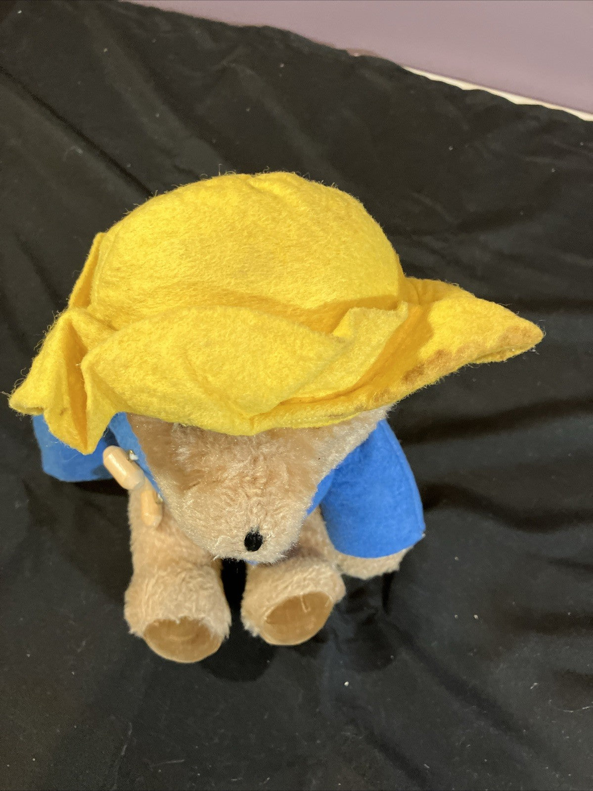 Vintage Paddington Bear Plush Eden Toys 13 Inch Blue Coat Yellow Hat 1975
