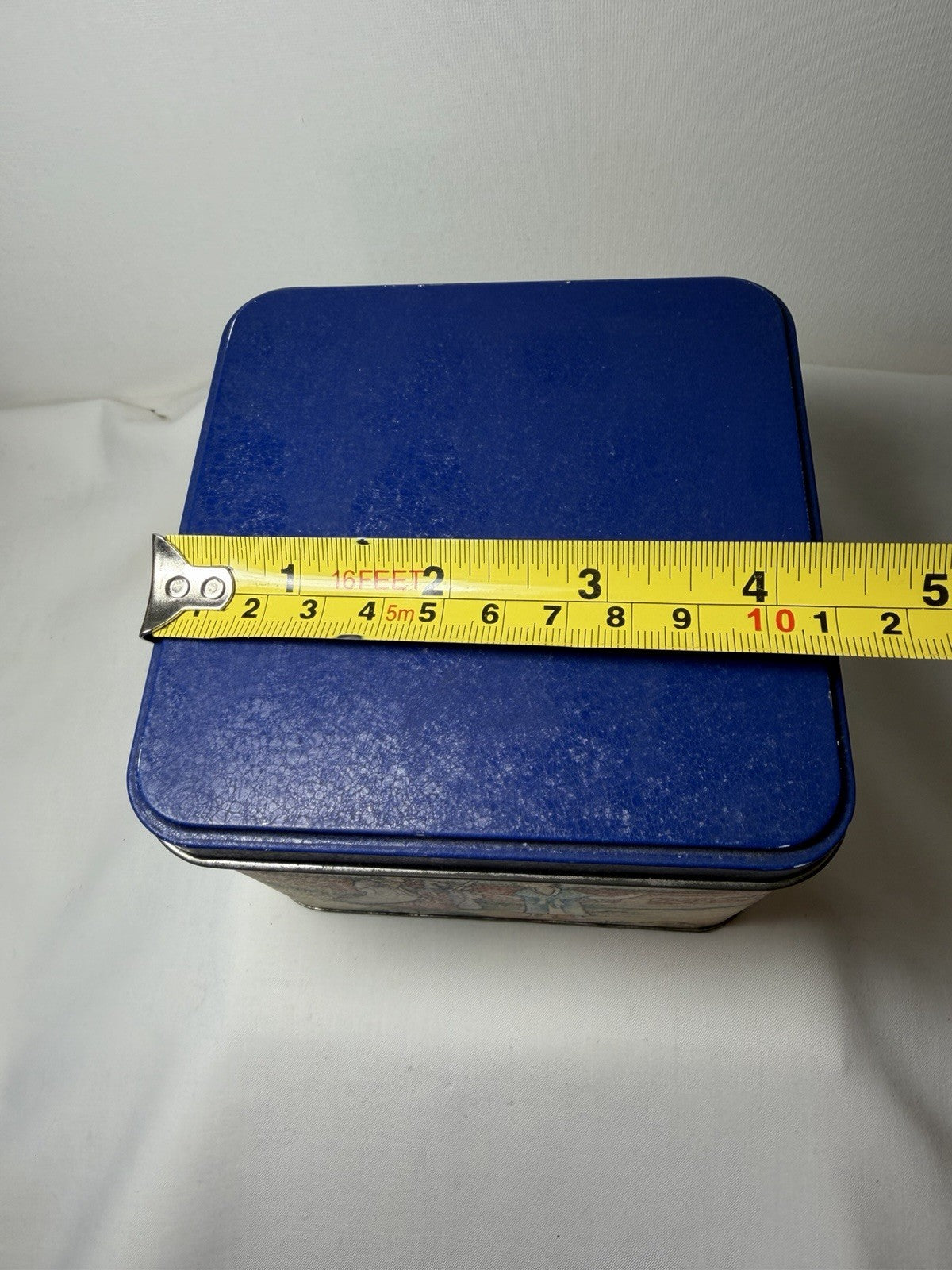 Japanese Tea Tin Oriental Decor Rustic Asian Collectible Storage 4.5"