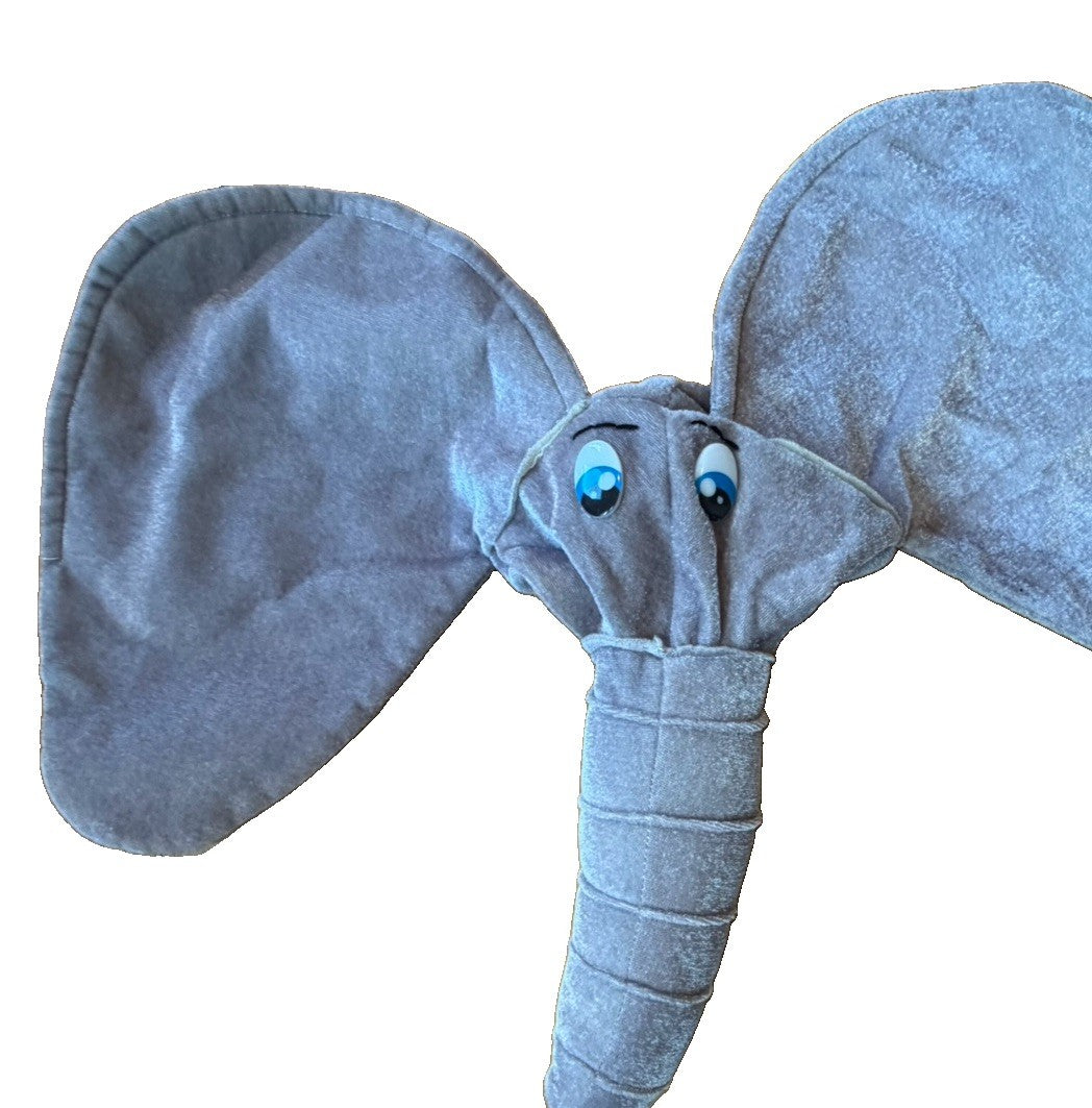 Kids Dumbo Costume Set Blue Polka Dot Shirt Plush Elephant Ears Hat Size Small