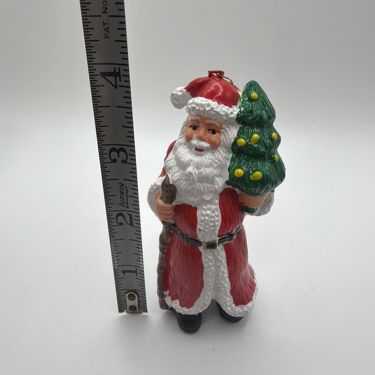 Vintage Santa Claus Ornament Christmas Plastic 4 Inch