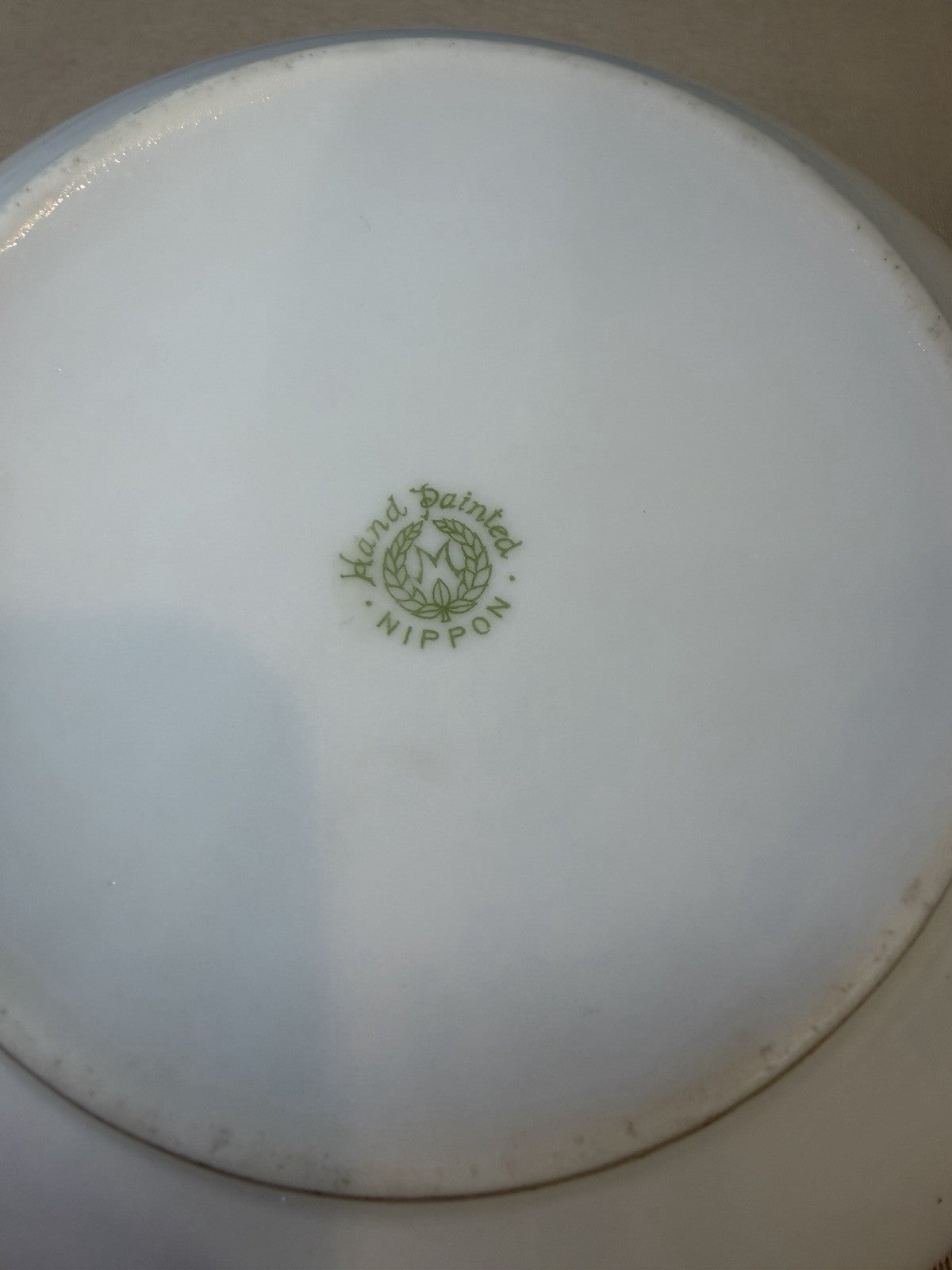 Vintage Nippon Hand Painted Ceramic Bowl Dutch Peasant Scene Floral Japan