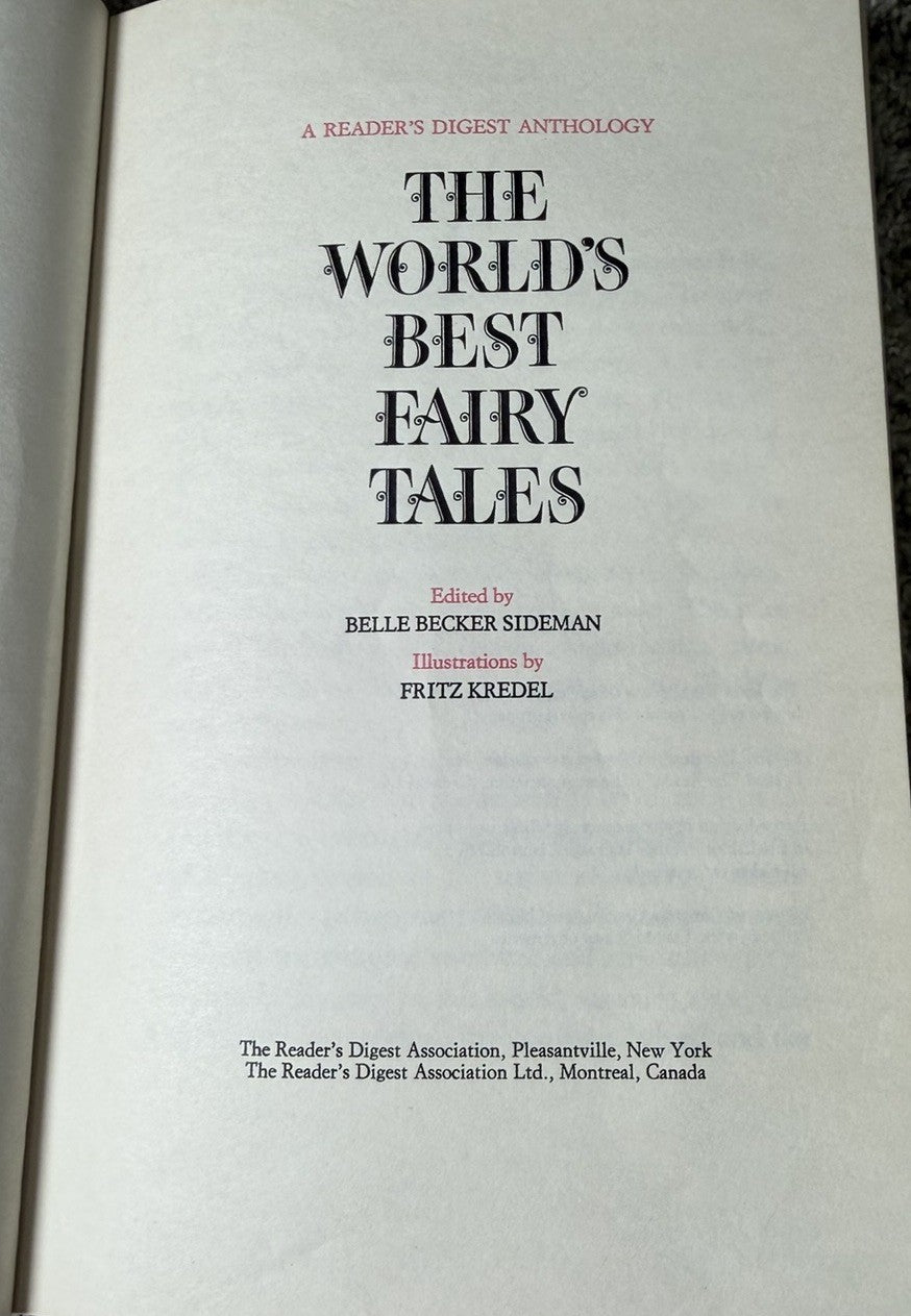 1967 World's Best Fairy Tales Readers Digest Illustrated Hardcover