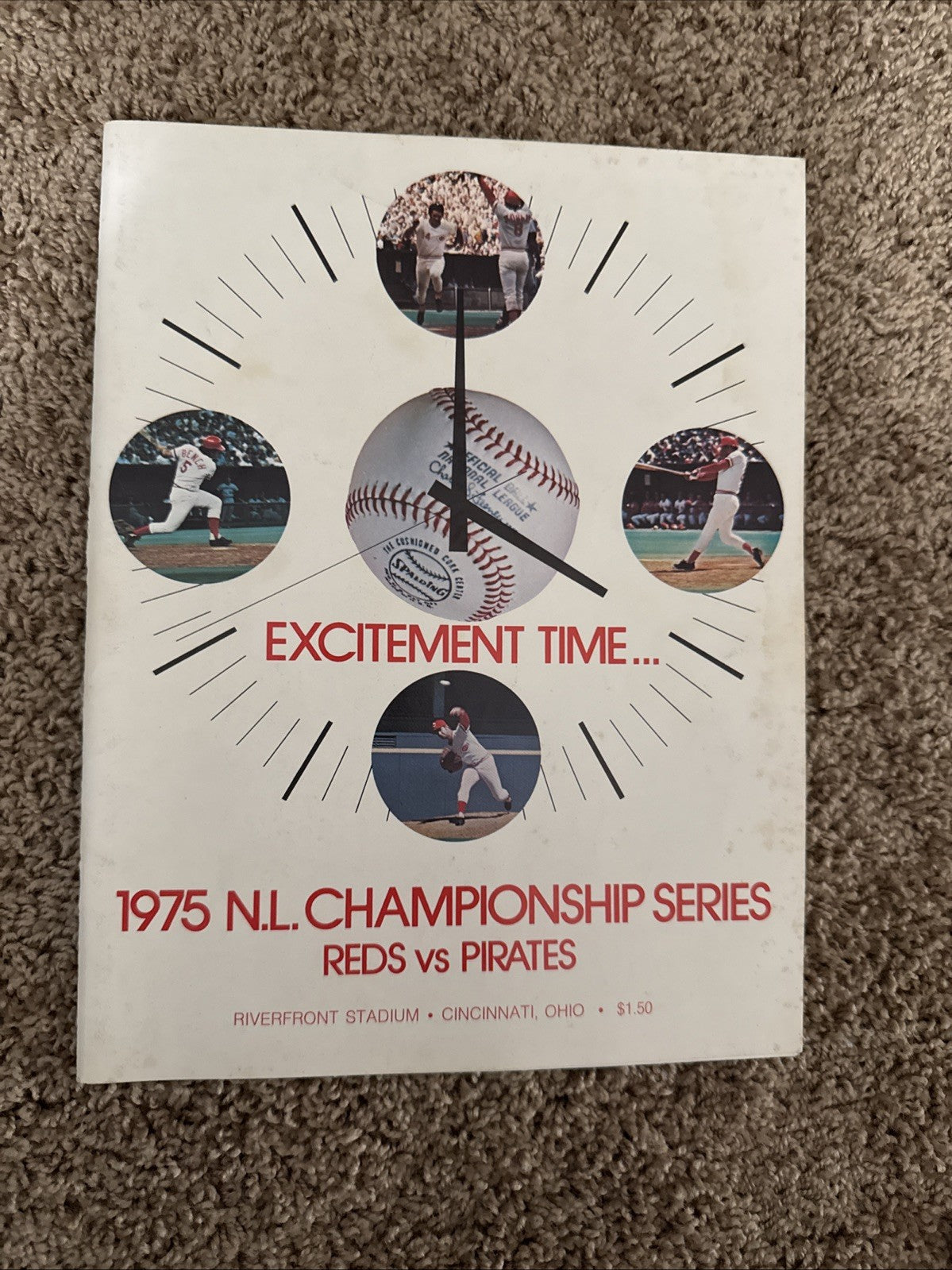 1975 NLCS Program Cincinnati Reds Pittsburgh Pirates Riverfront Stadium MLB