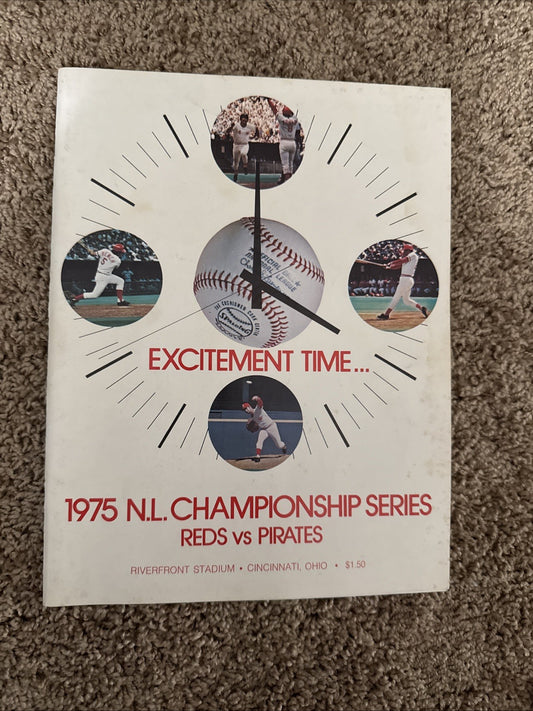 1975 NLCS Program Cincinnati Reds Pittsburgh Pirates Riverfront Stadium MLB