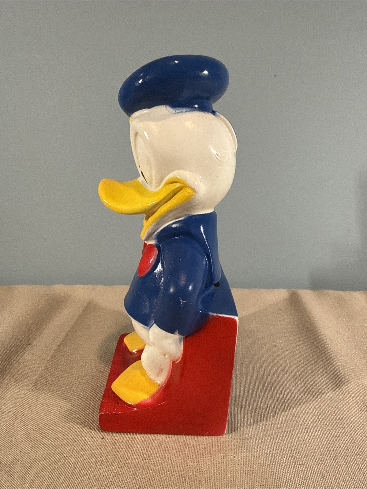 Disney Donald Duck Piggy Bank Vintage Plastic No Plug 8"