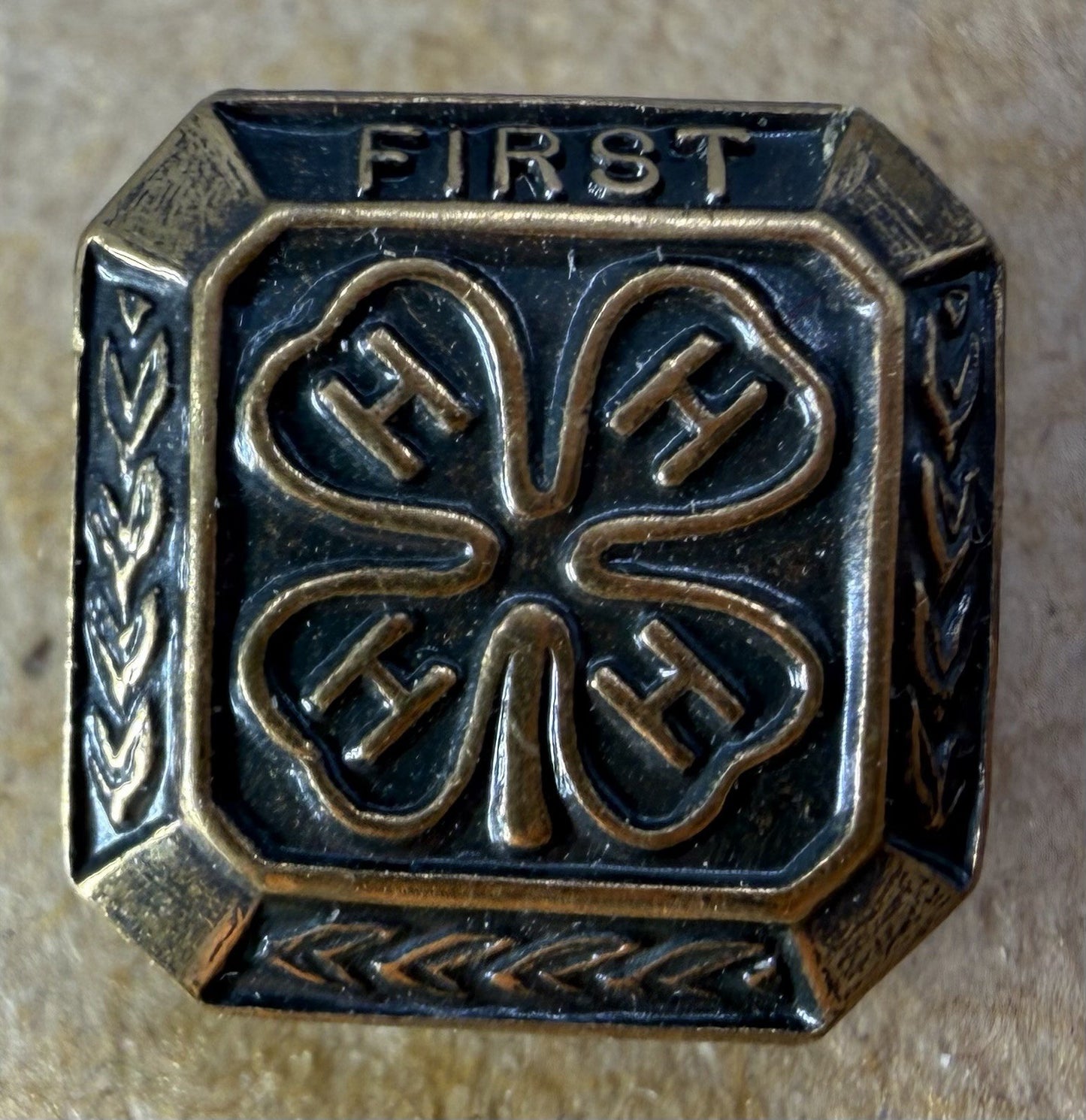 Vintage 4H Four Leaf Clover Club Logo First Year  Lapel Pin Brooch