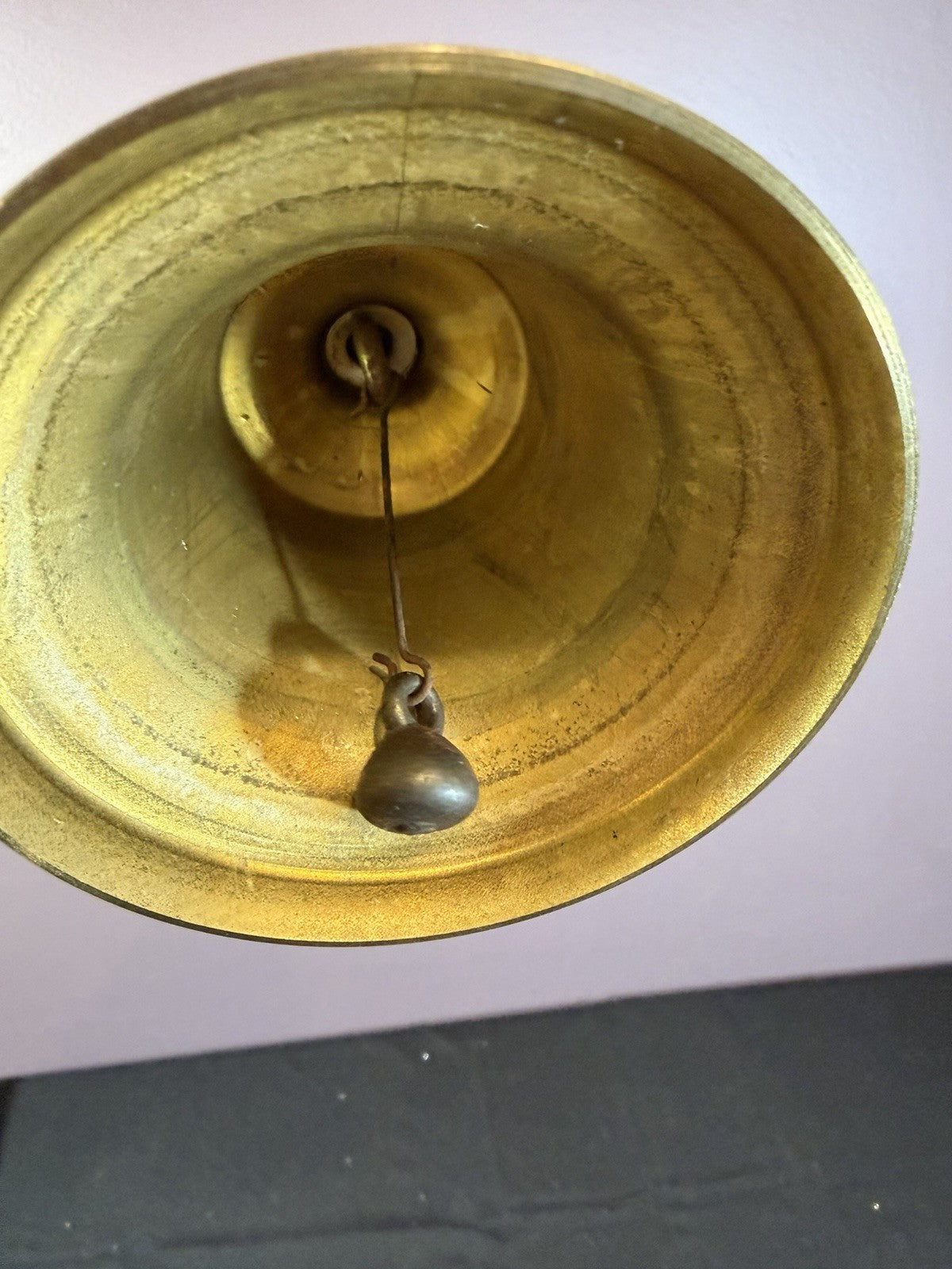 Vintage Brass Ceremonial Bell NHS Top Ten Class of 1969 Wooden Handle 7"
