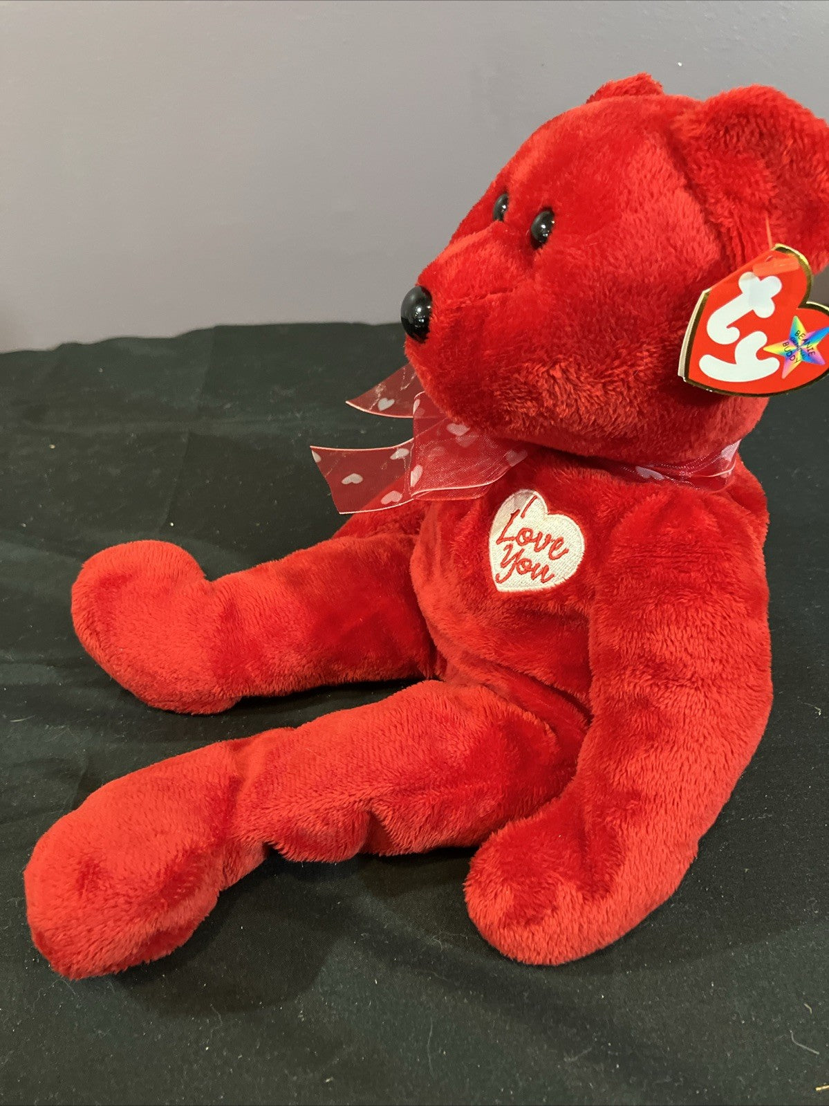 Ty Beanie Baby Secret Bear I Love You 2003 Valentines Red Plush