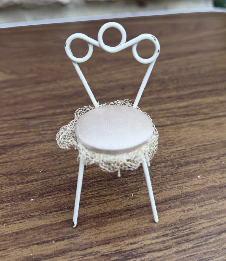 Vintage Dollhouse Furniture Brass Bed Sofa Ice Cream Chair Lot